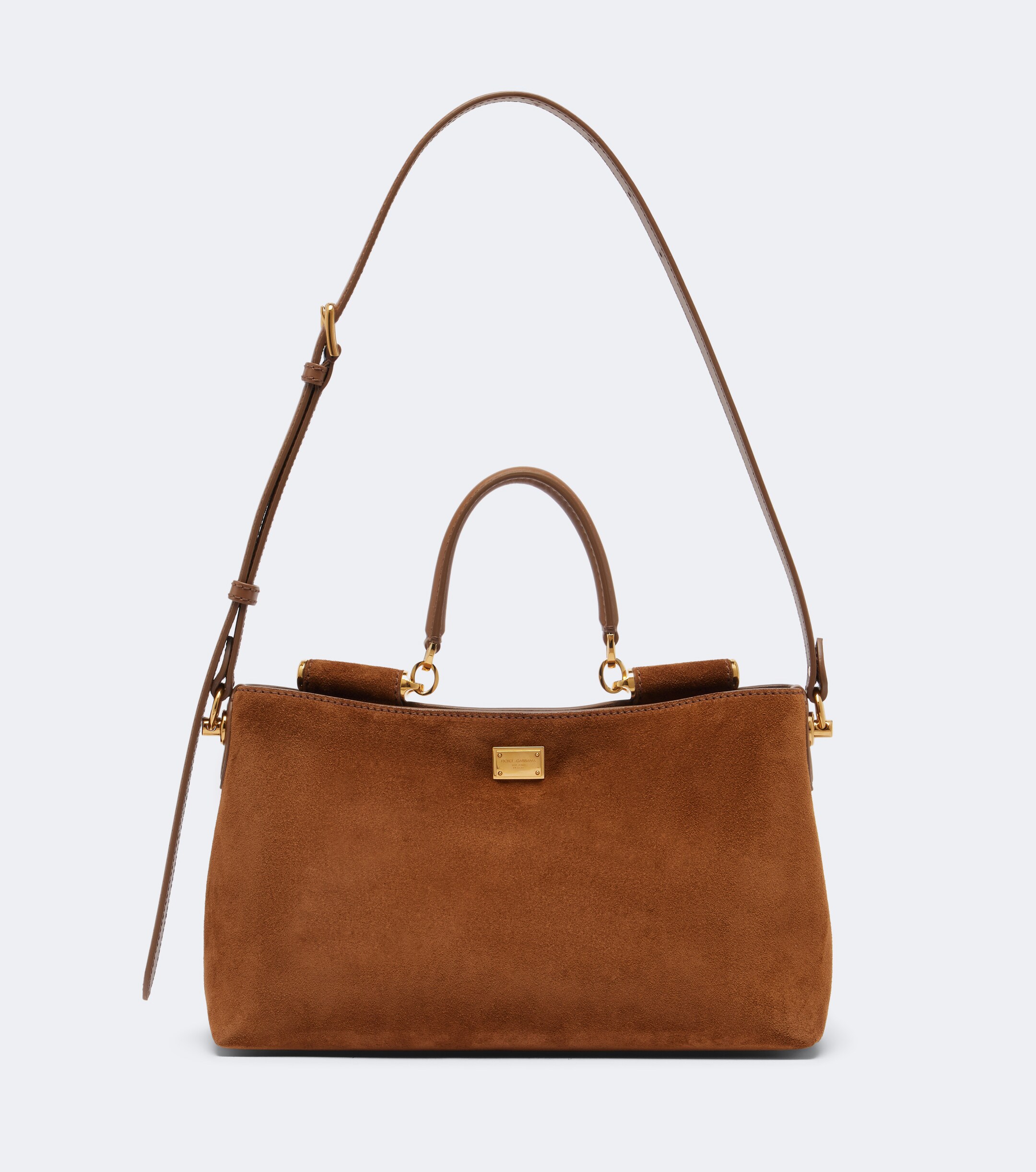 Dolce&Gabbana Vittoria Medium suede top-handle bag