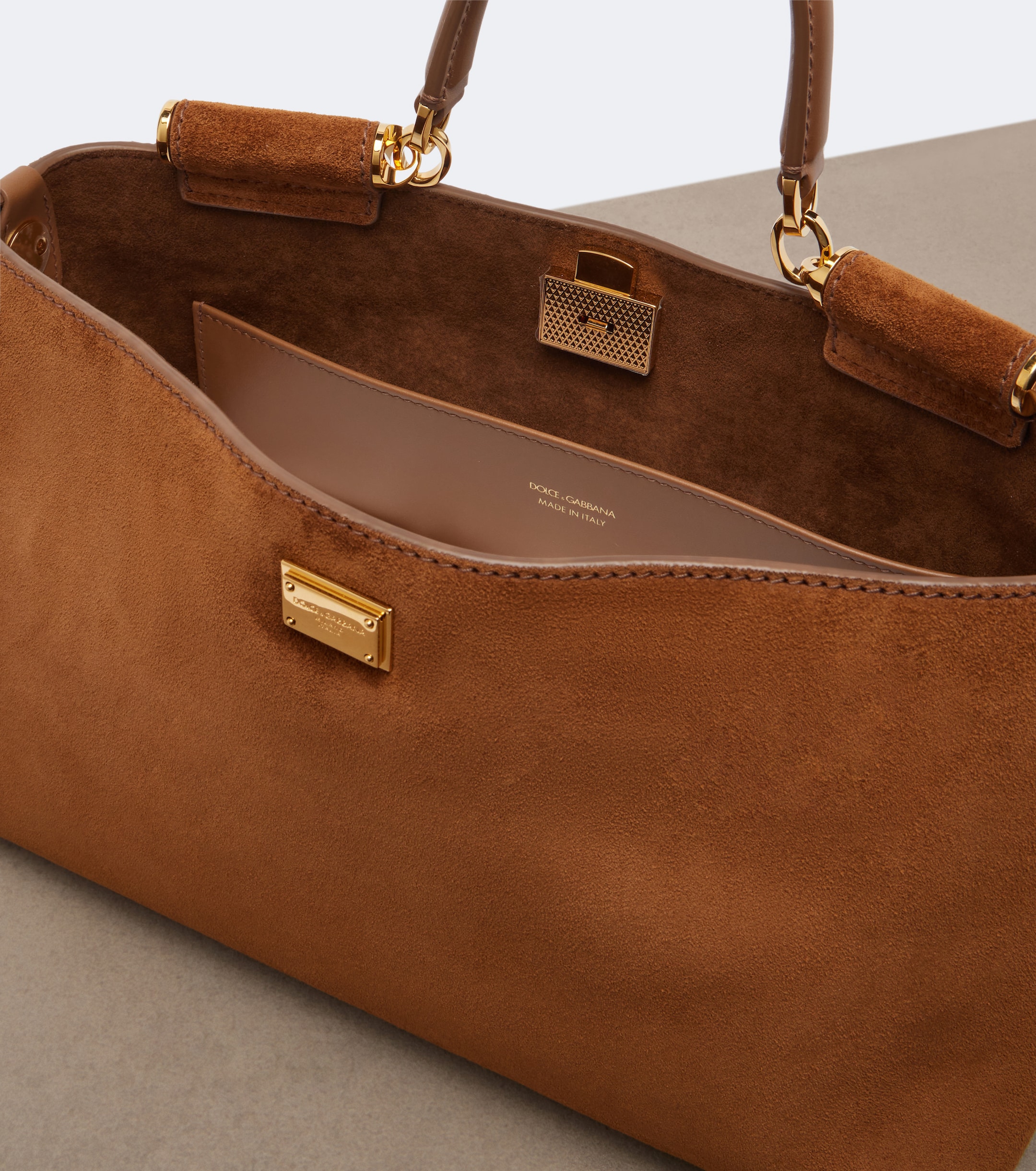 Dolce&Gabbana Vittoria Medium suede top-handle bag