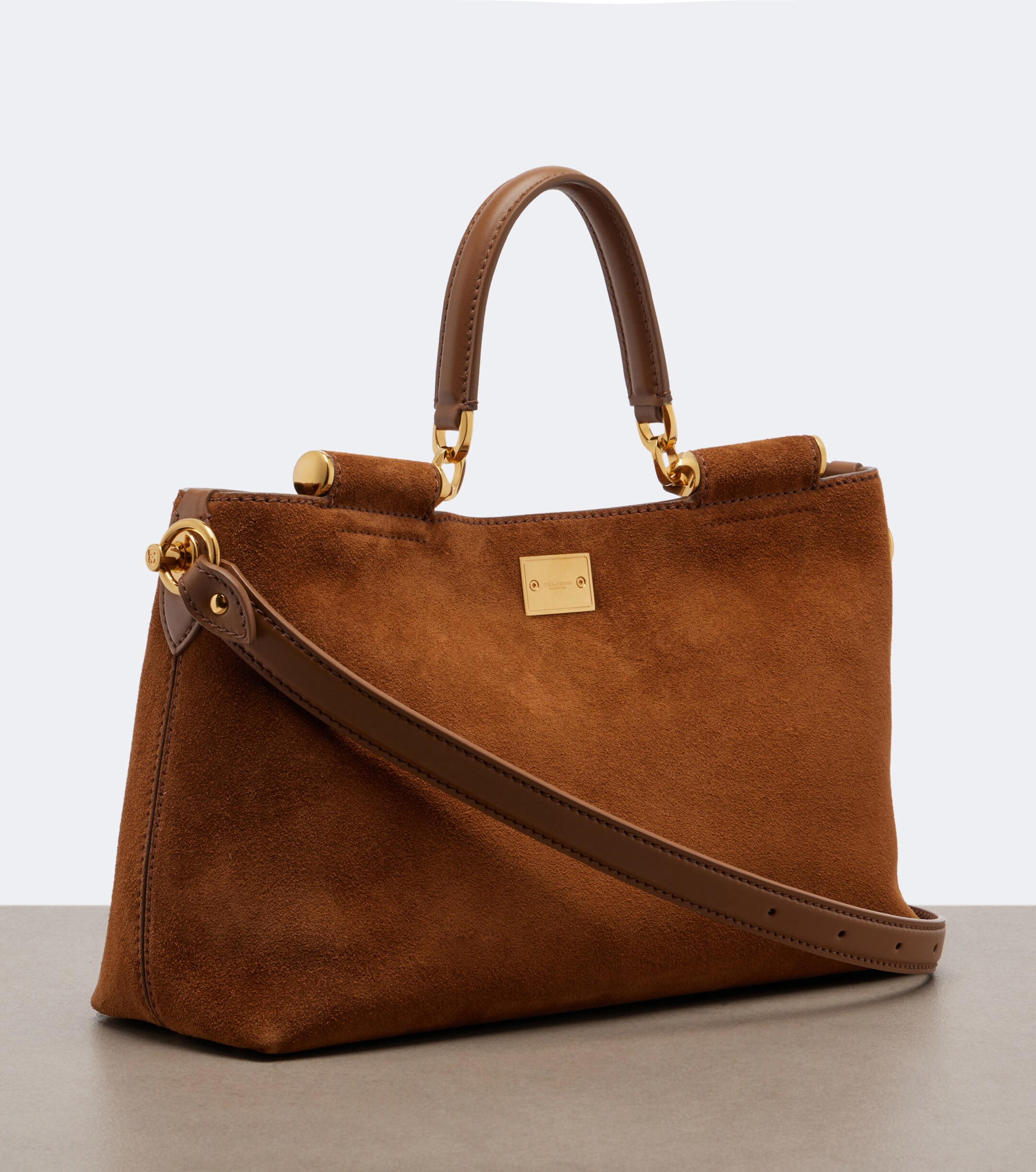 Dolce&Gabbana Vittoria Medium suede top-handle bag