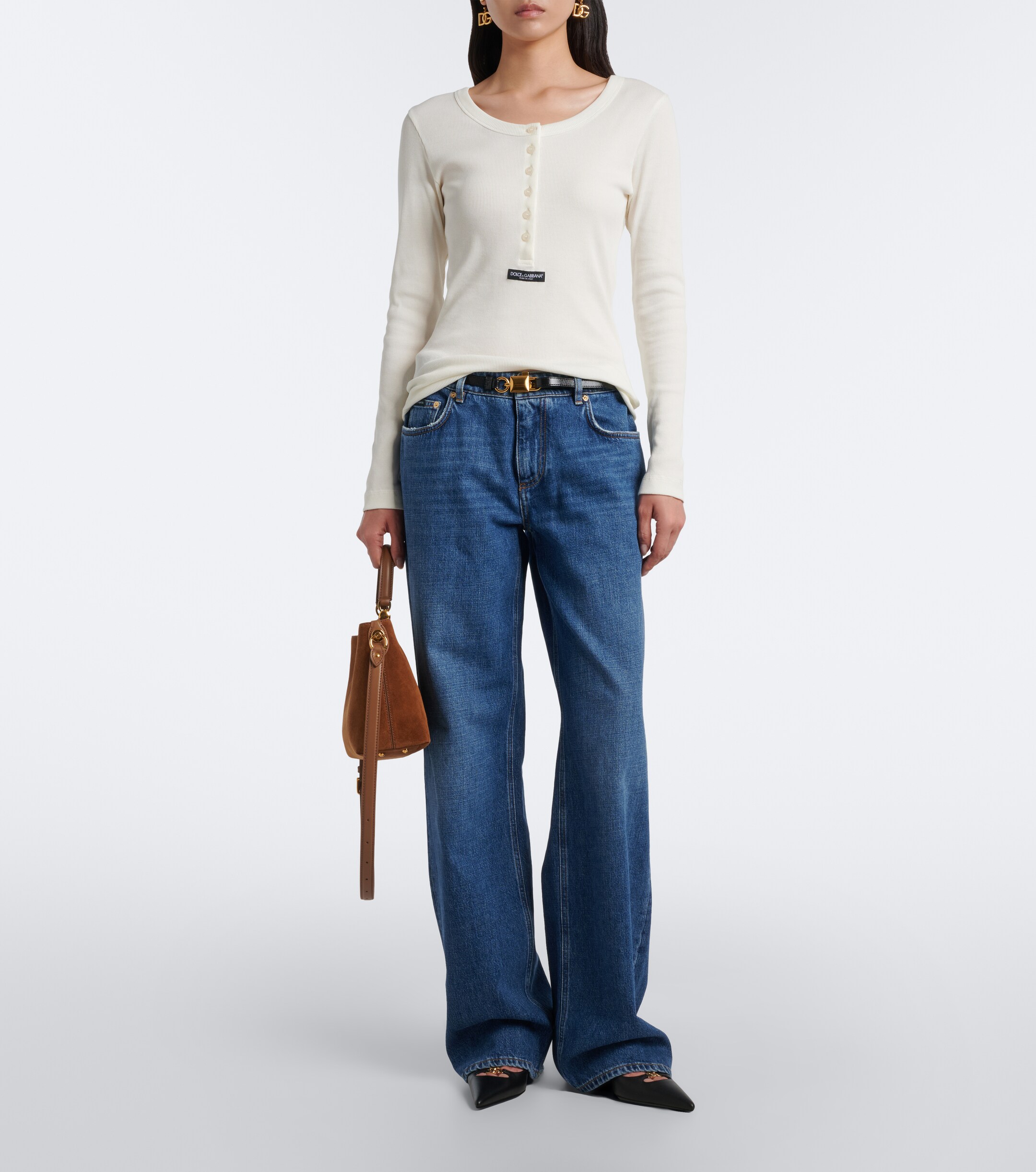 Dolce&Gabbana Vittoria Medium suede top-handle bag