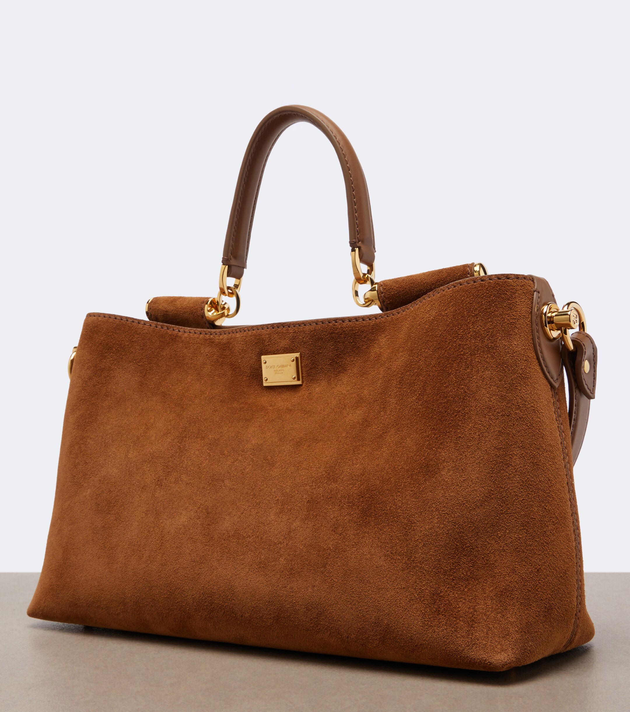 Dolce&Gabbana Vittoria Medium suede top-handle bag