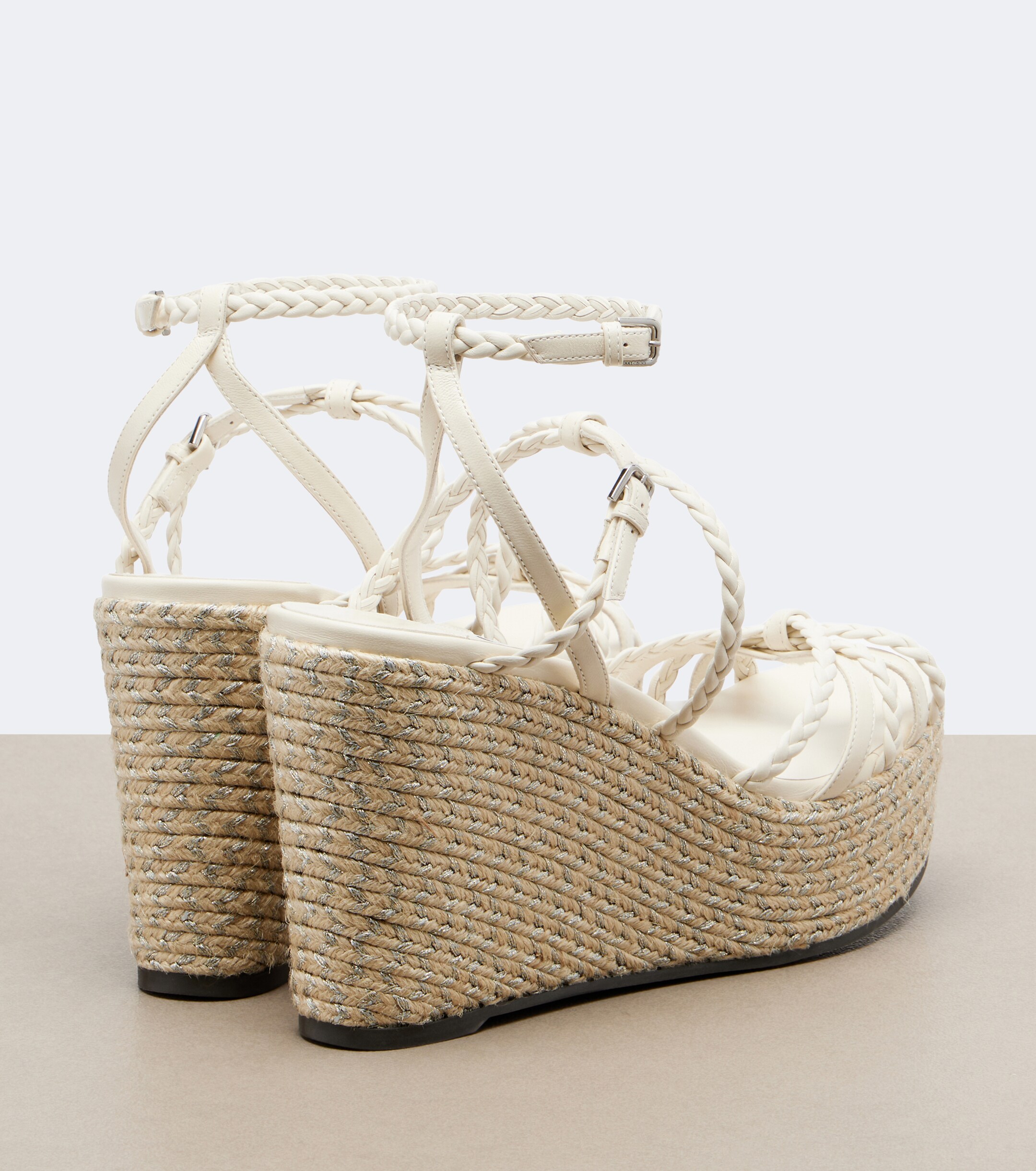 JIMMY CHOO Jimmy Choo Nyra braided leather espadrille wedges