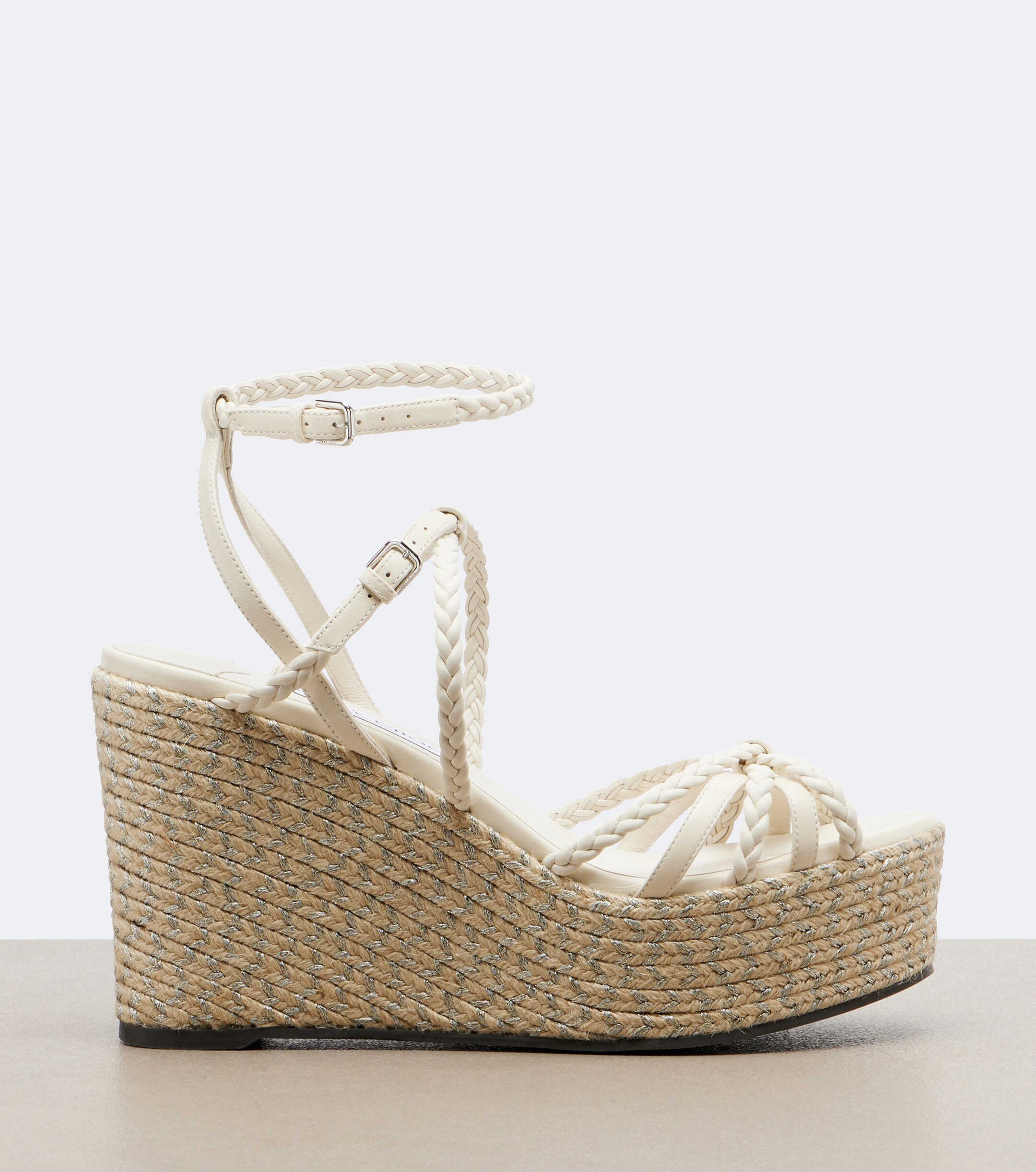 JIMMY CHOO Jimmy Choo Nyra braided leather espadrille wedges