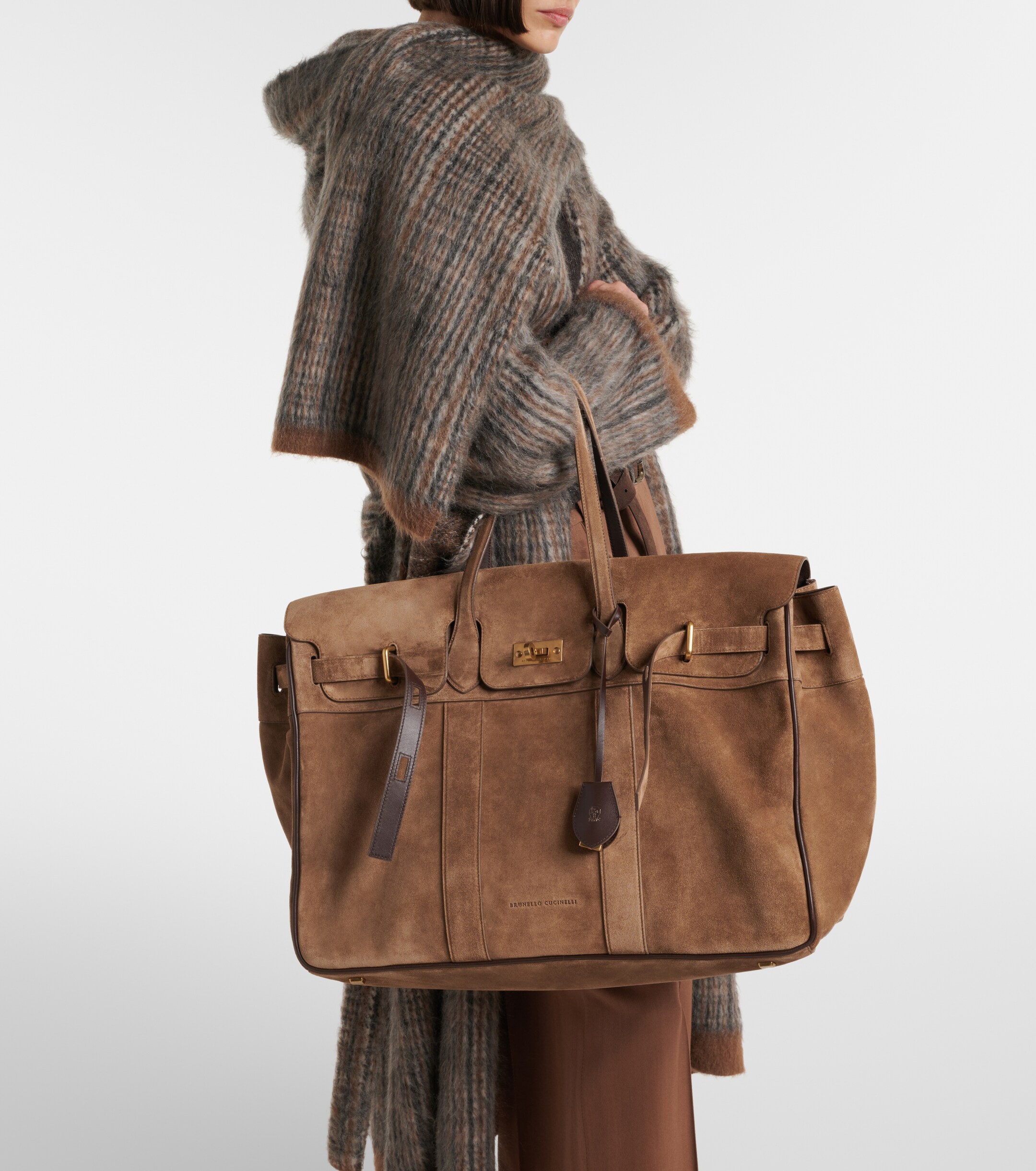 Brunello Cucinelli Large suede tote bag