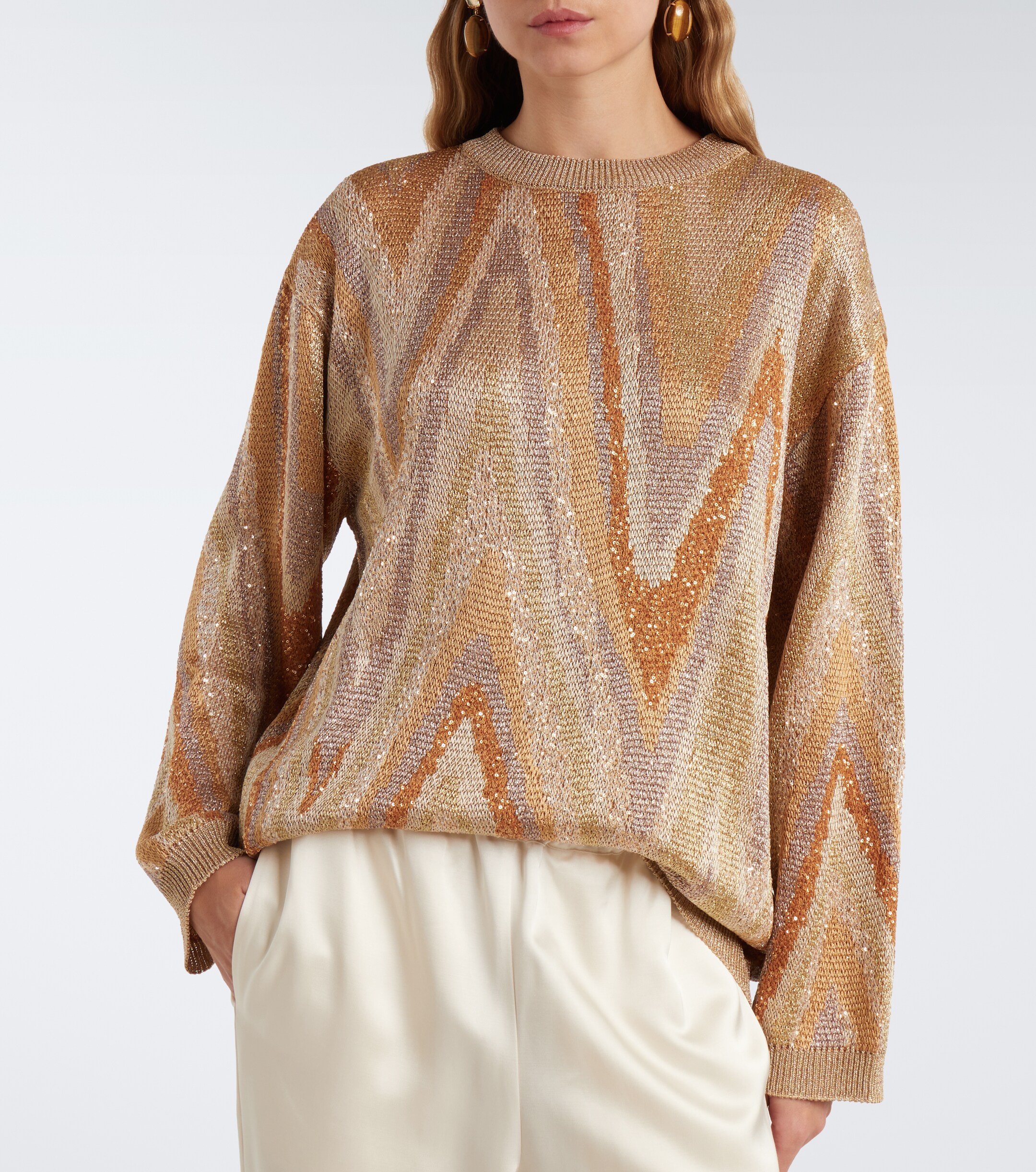 Missoni Missoni Zigzag sequined lamé sweater