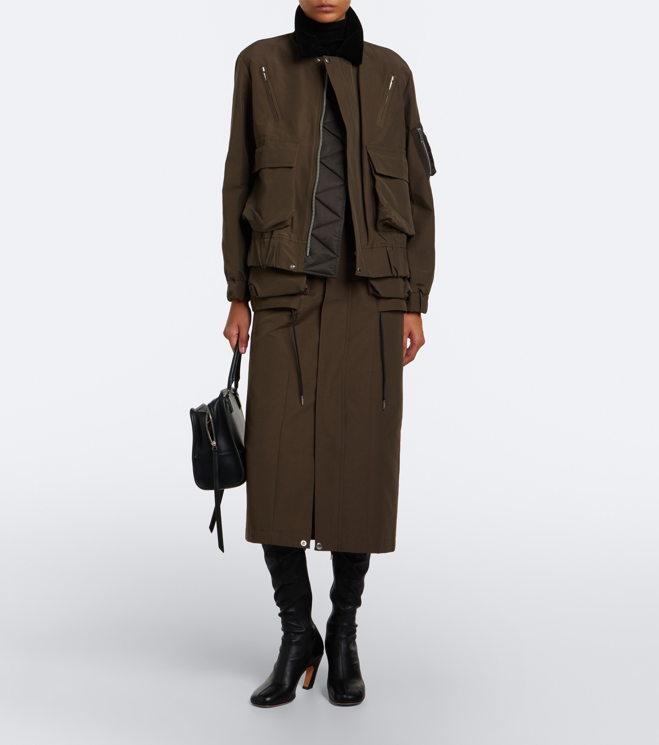 Sacai Sacai Cotton-blend cargo skirt
