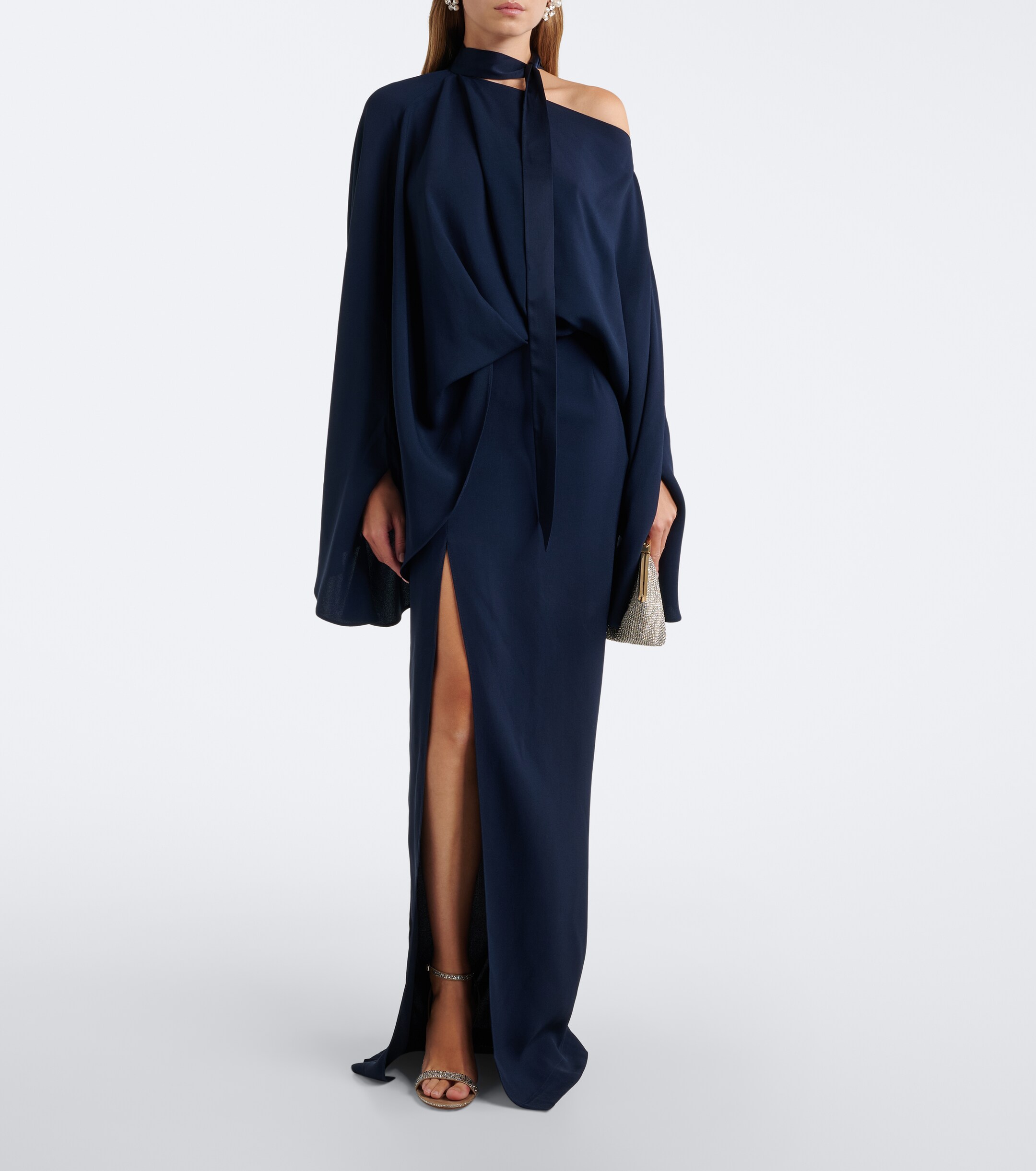 Taller Marmo Taller Marmo Brooks scarf-detail crêpe cady gown