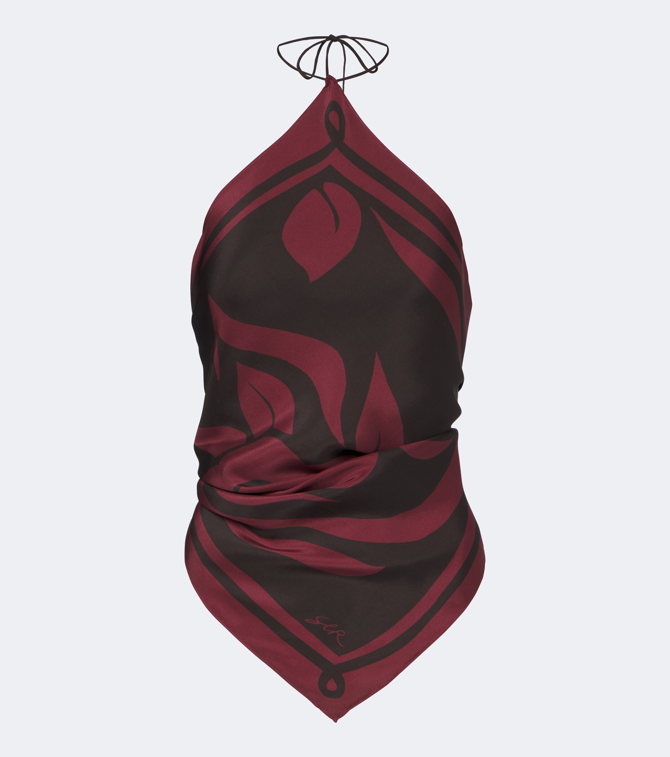 SIR. SIR Printed silk satin scarf top