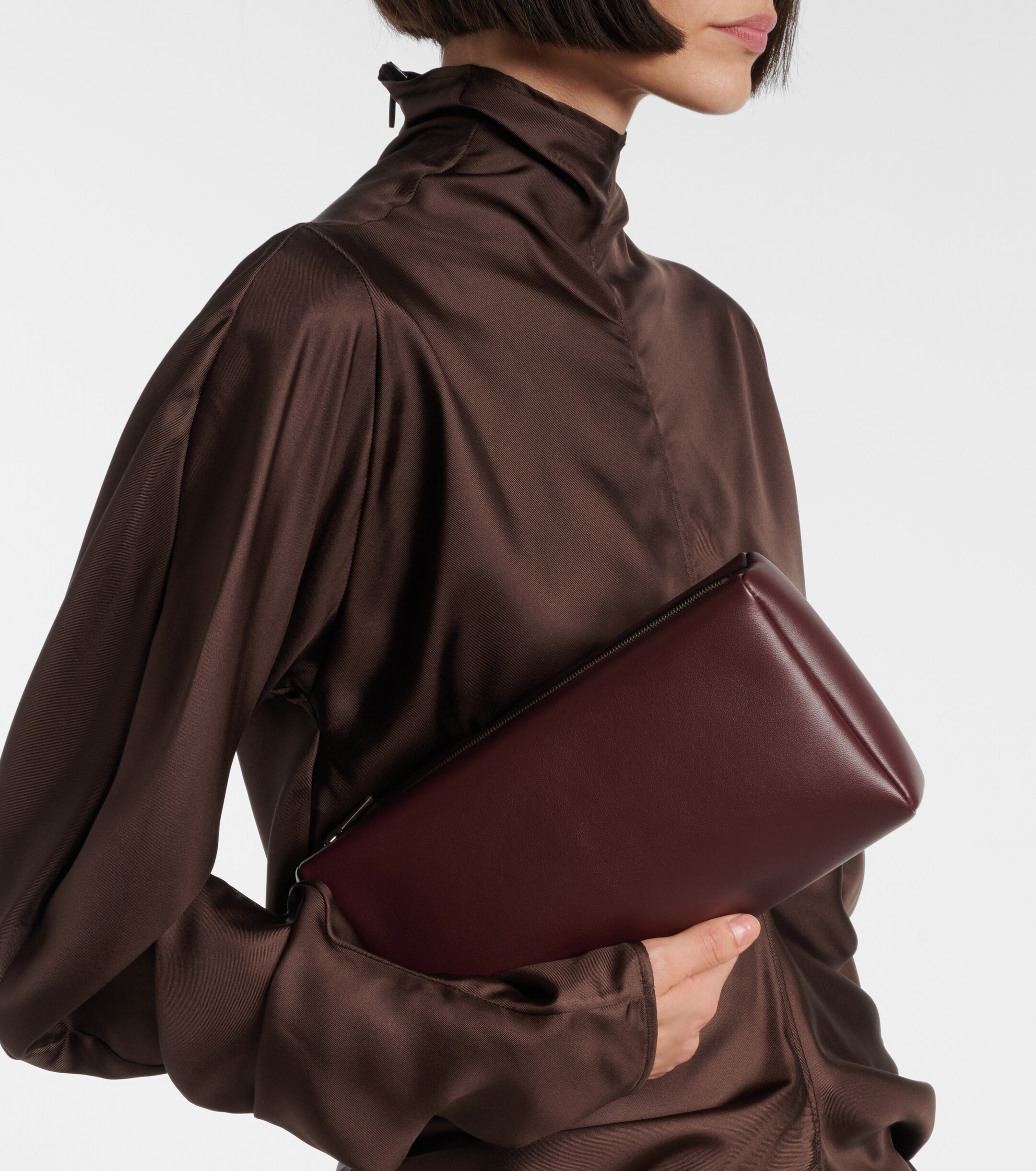 The Row Squared Compact leather clutch