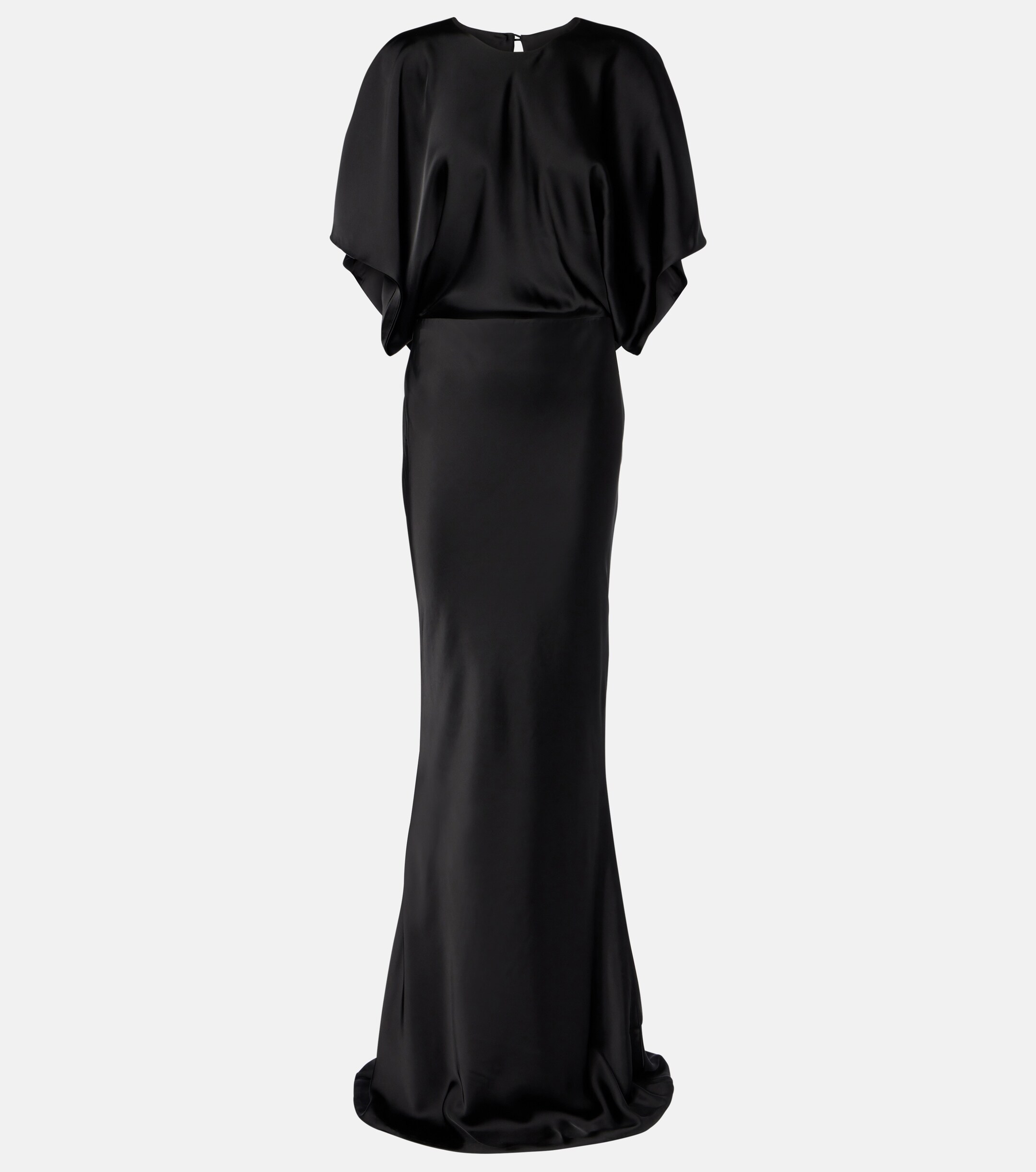 Norma Kamali Obie draped satin gown thumbnail