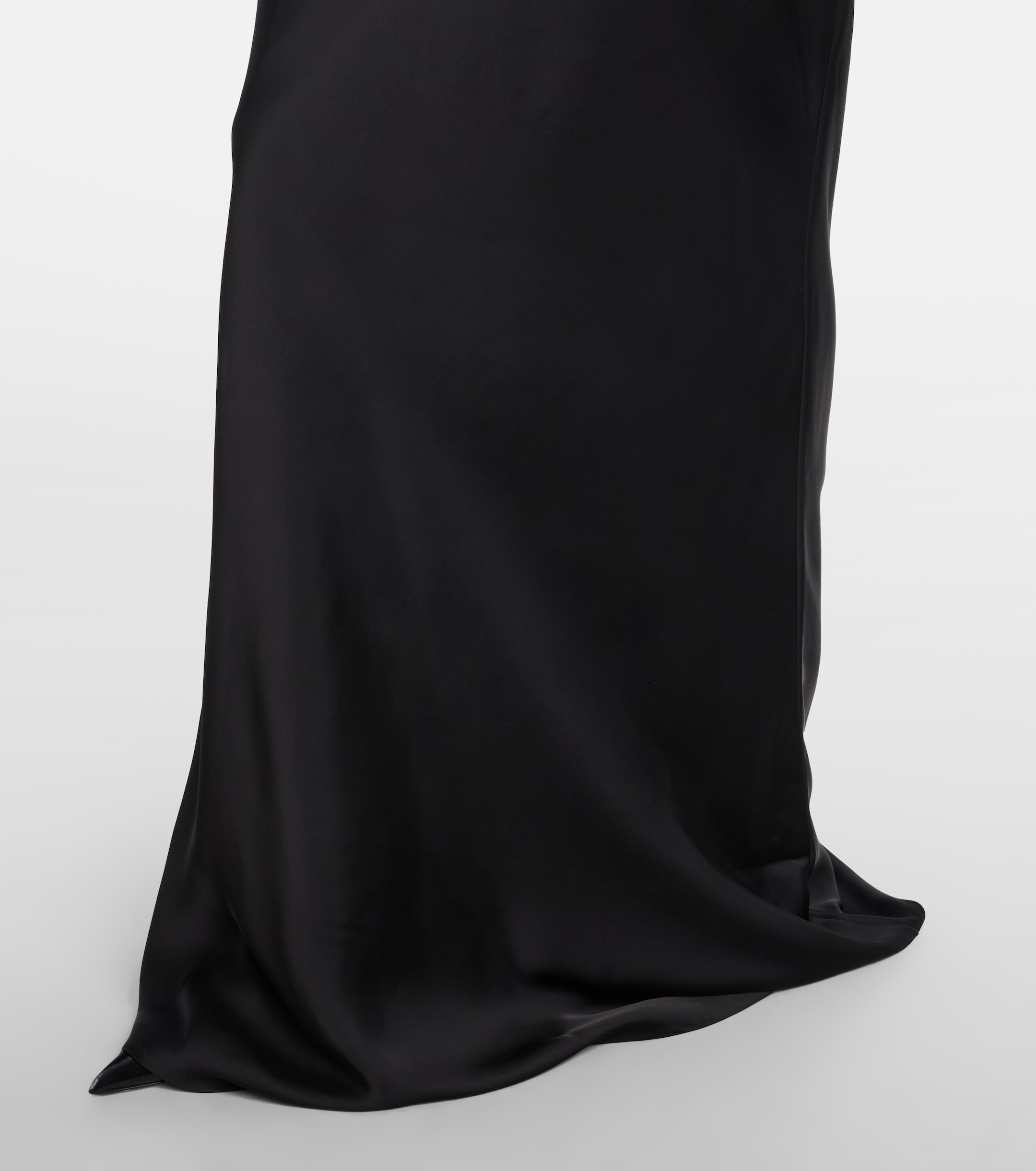 Norma Kamali Obie draped satin gown thumbnail