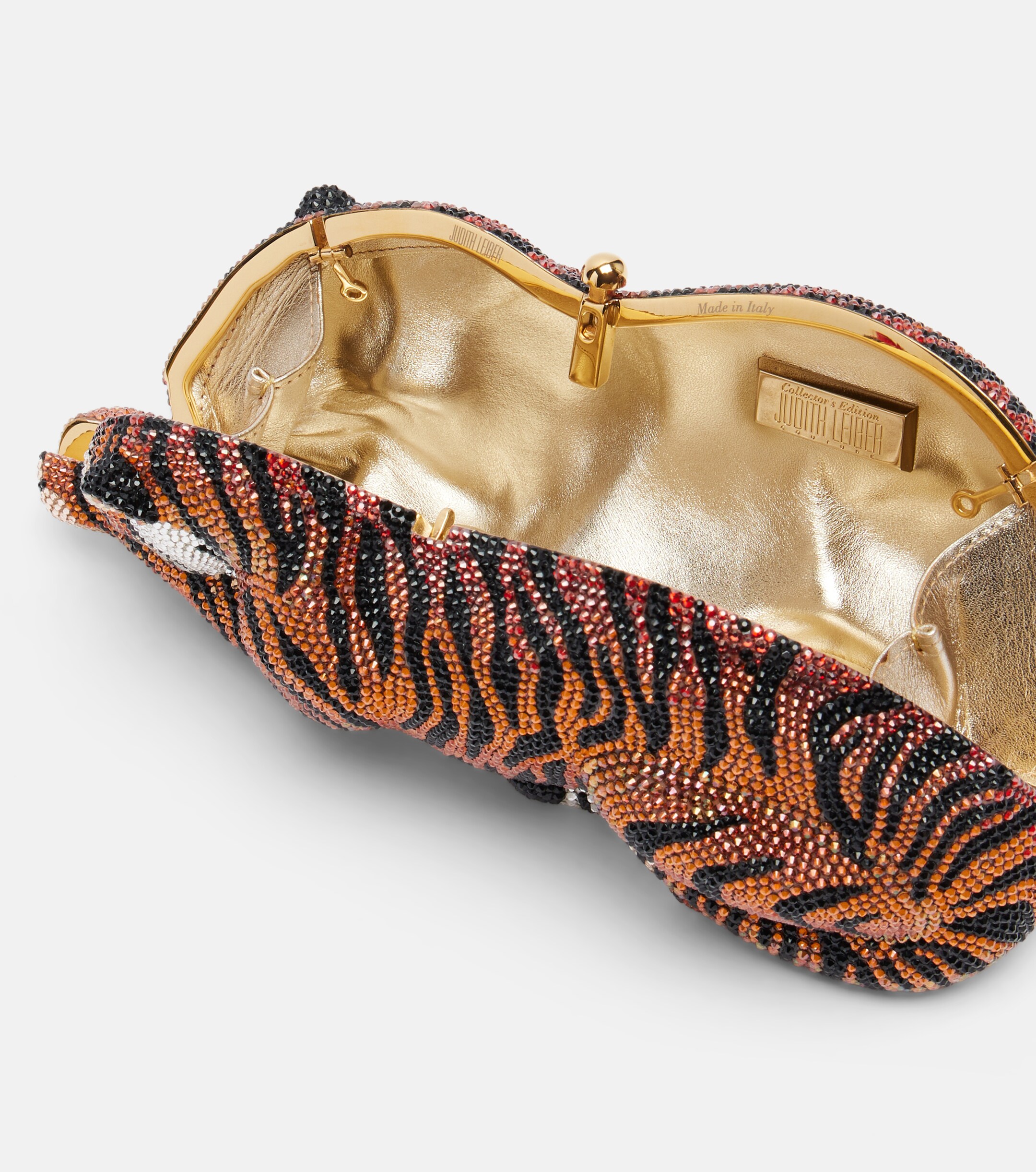 Judith Leiber Couture Wildcat Small crystal-embellished clutch thumbnail