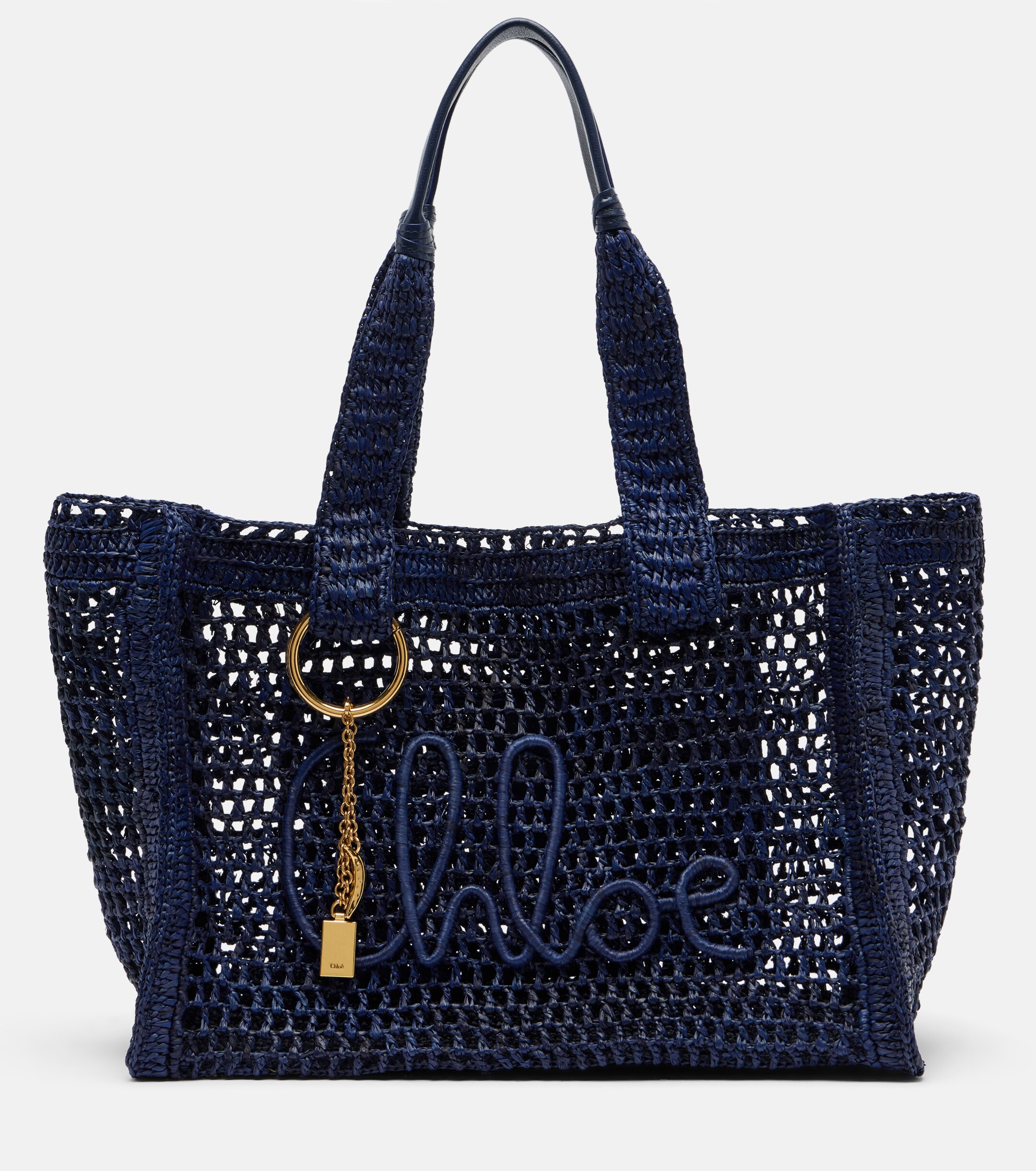 Chloé Summer Banana East-West raffia tote bag