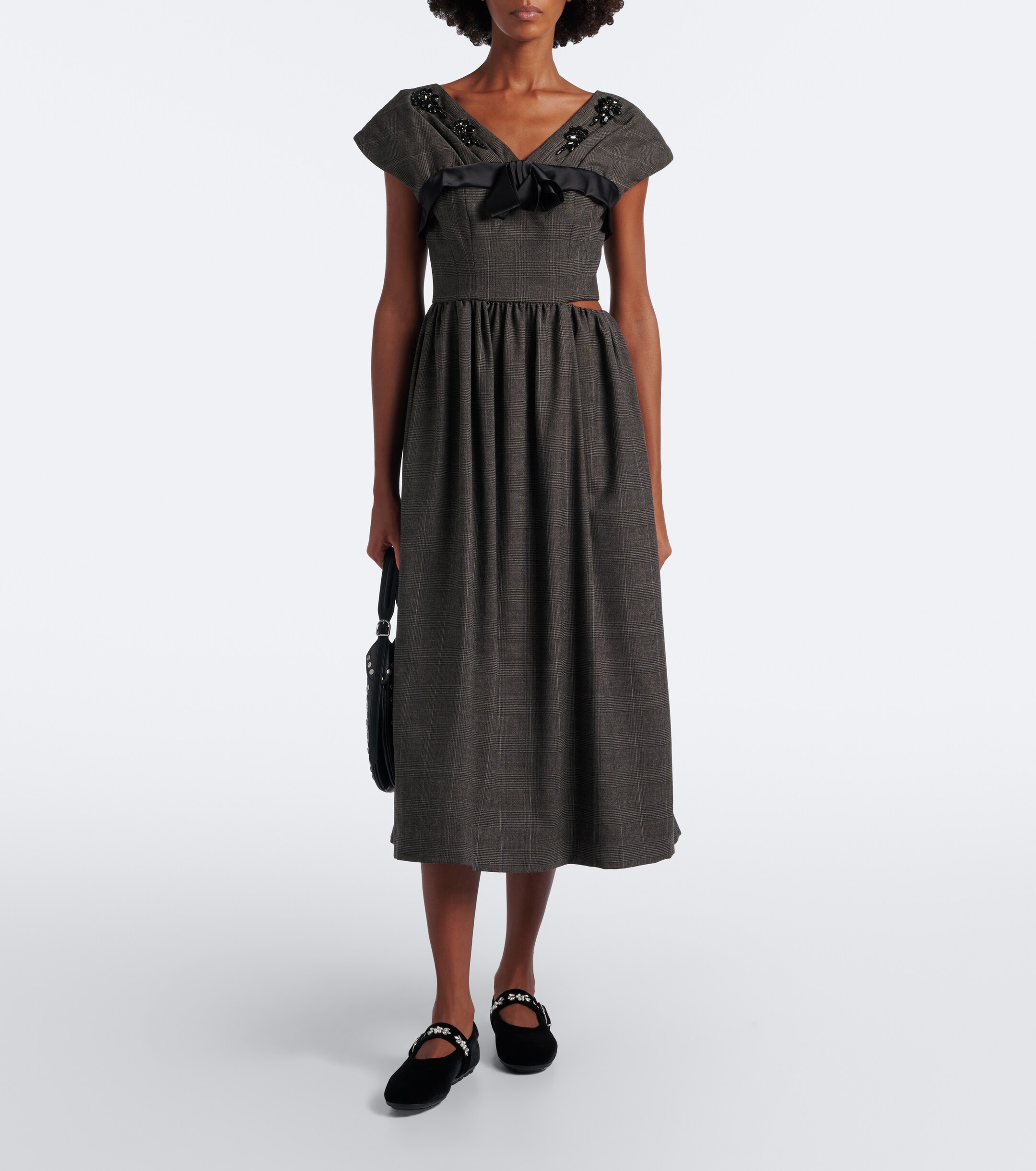 Simone Rocha Simone Rocha Prince of Wales check wool midi dress