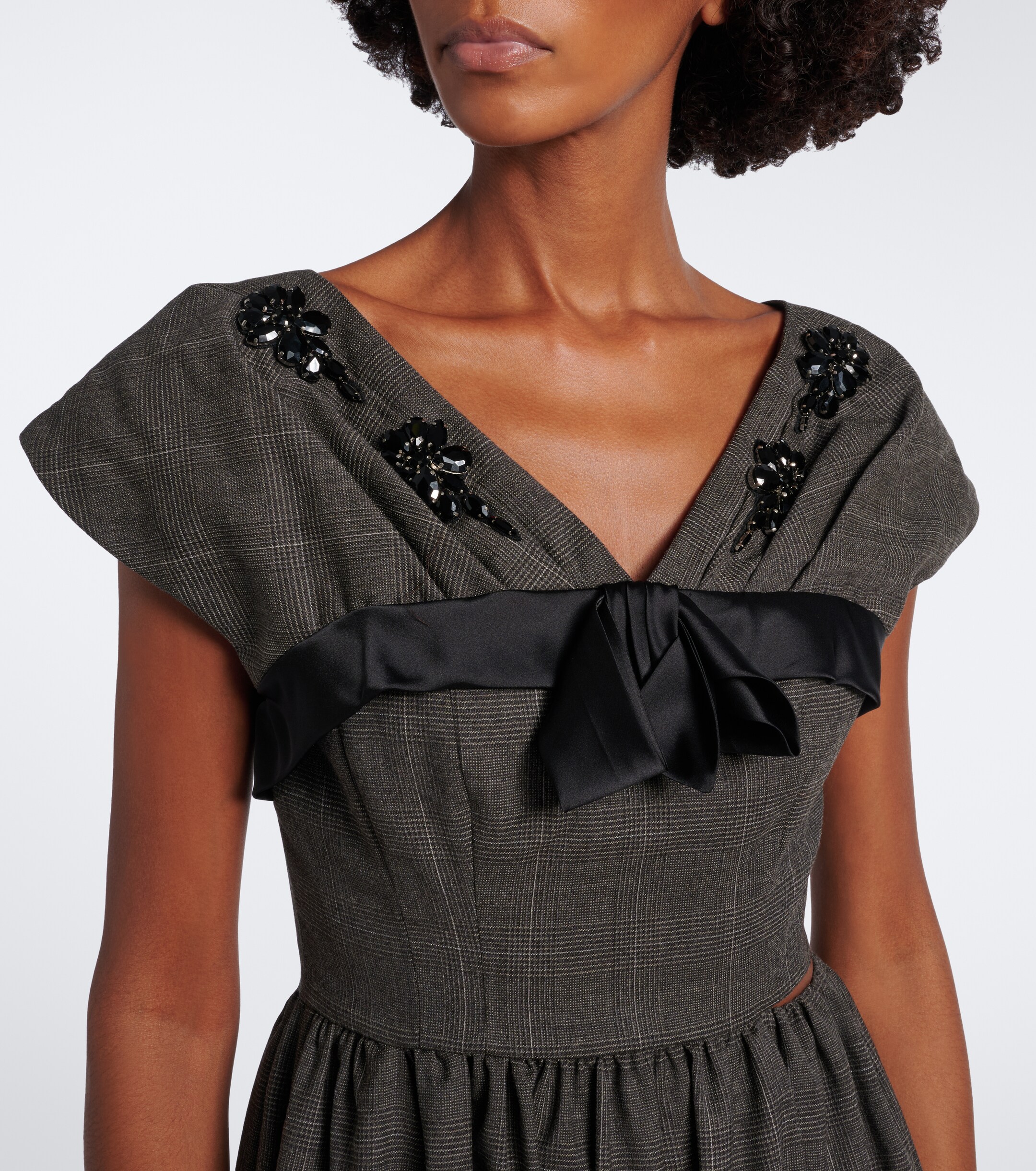 Simone Rocha Simone Rocha Prince of Wales check wool midi dress