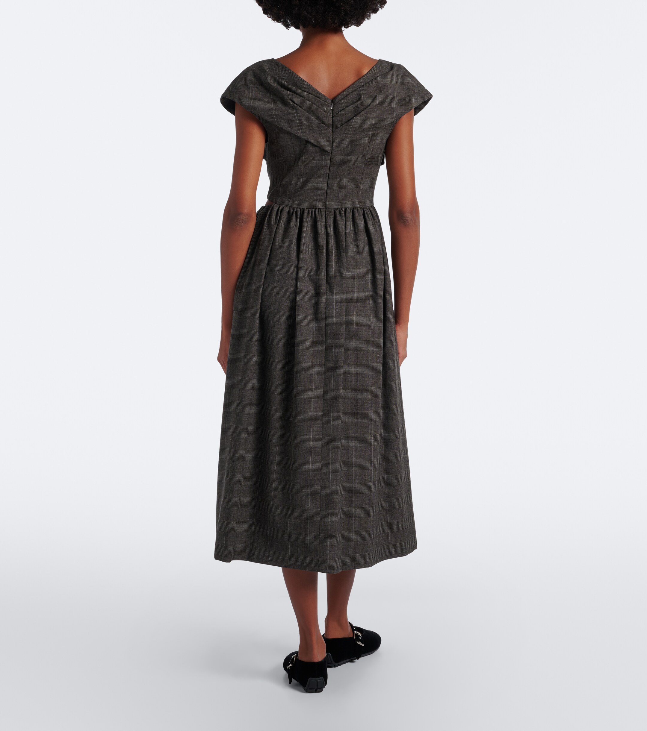 Simone Rocha Simone Rocha Prince of Wales check wool midi dress