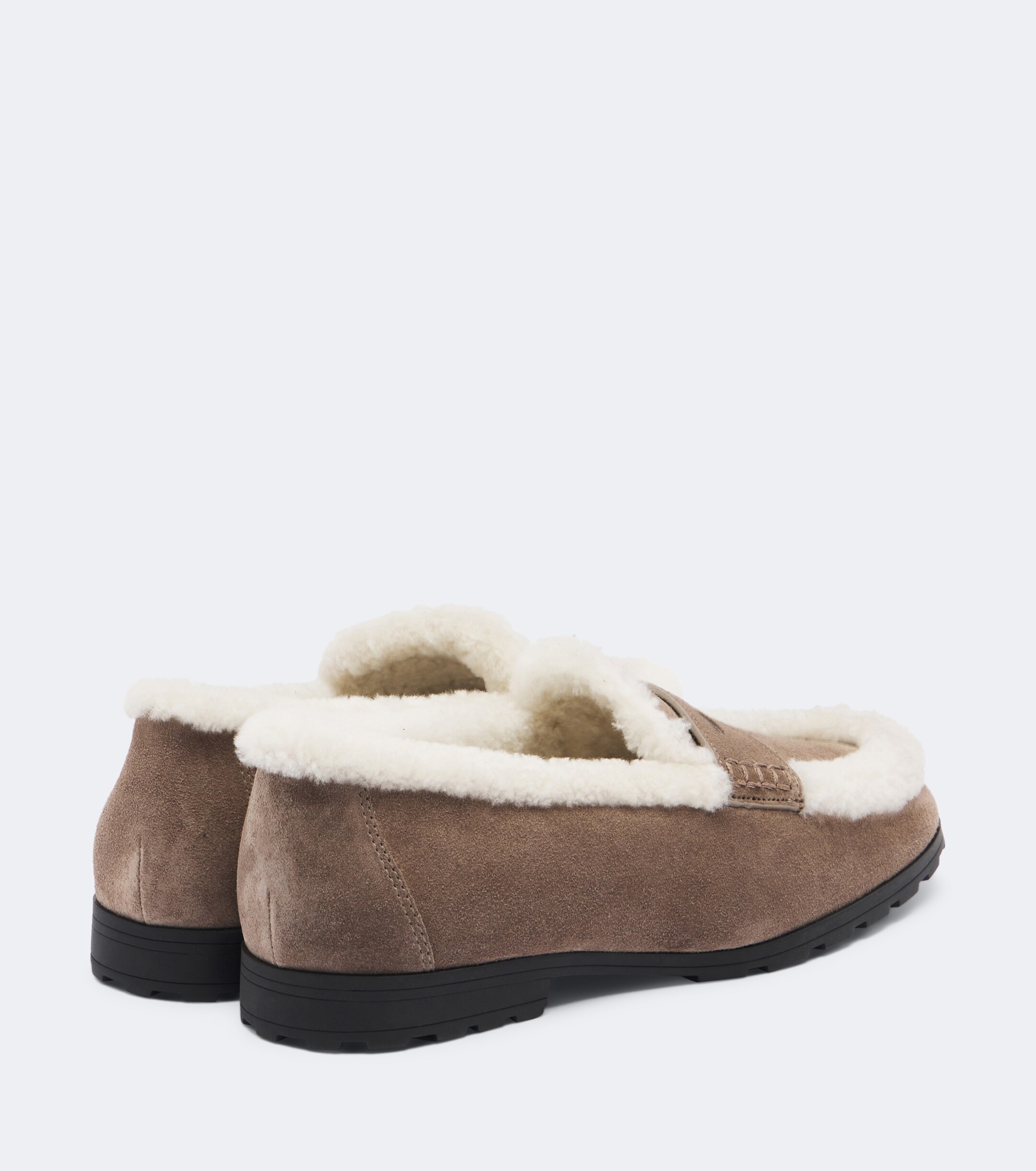 Veronica Beard Veronica Beard Shearling-lined suede penny loafers