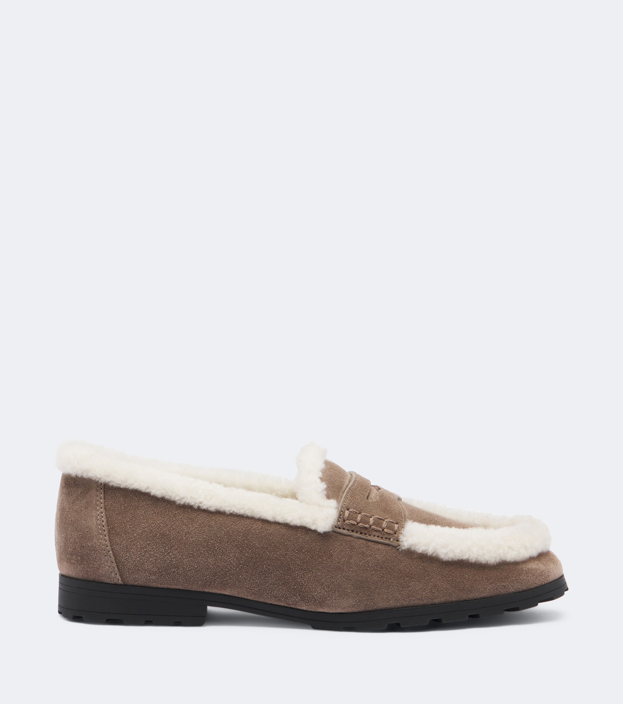 Veronica Beard Veronica Beard Shearling-lined suede penny loafers