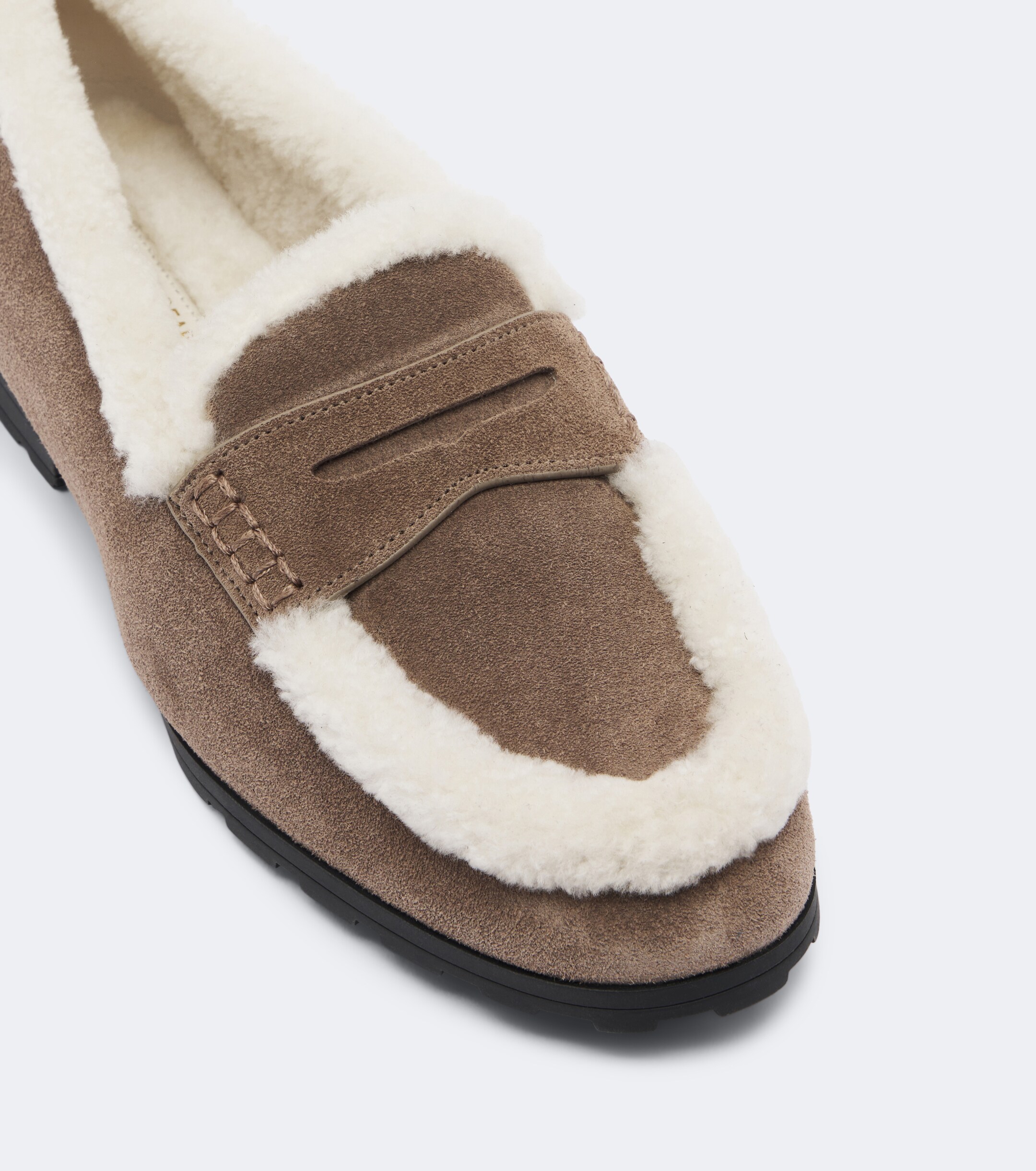 Veronica Beard Veronica Beard Shearling-lined suede penny loafers