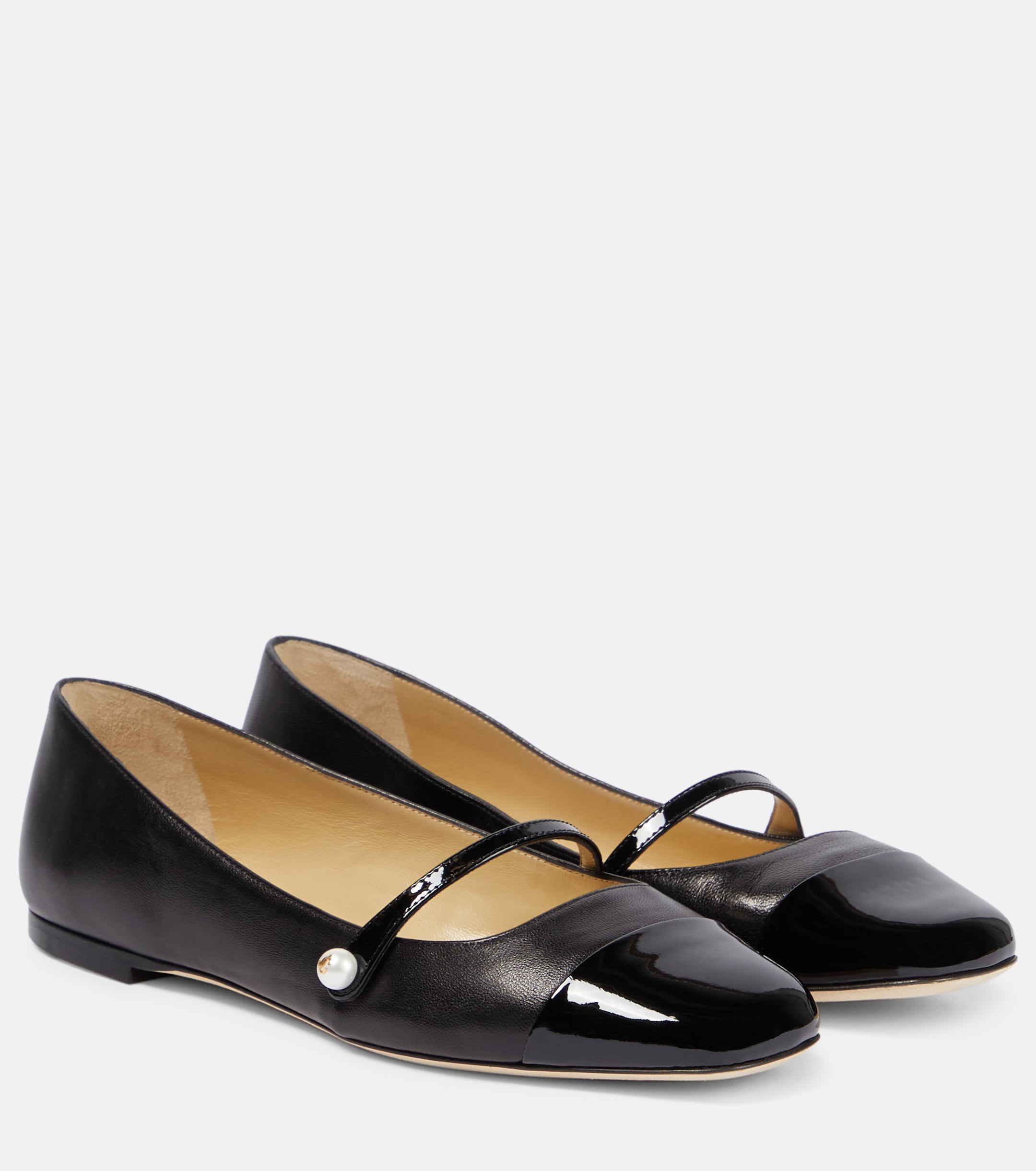 JIMMY CHOO Elisa embellished suede ballet flats