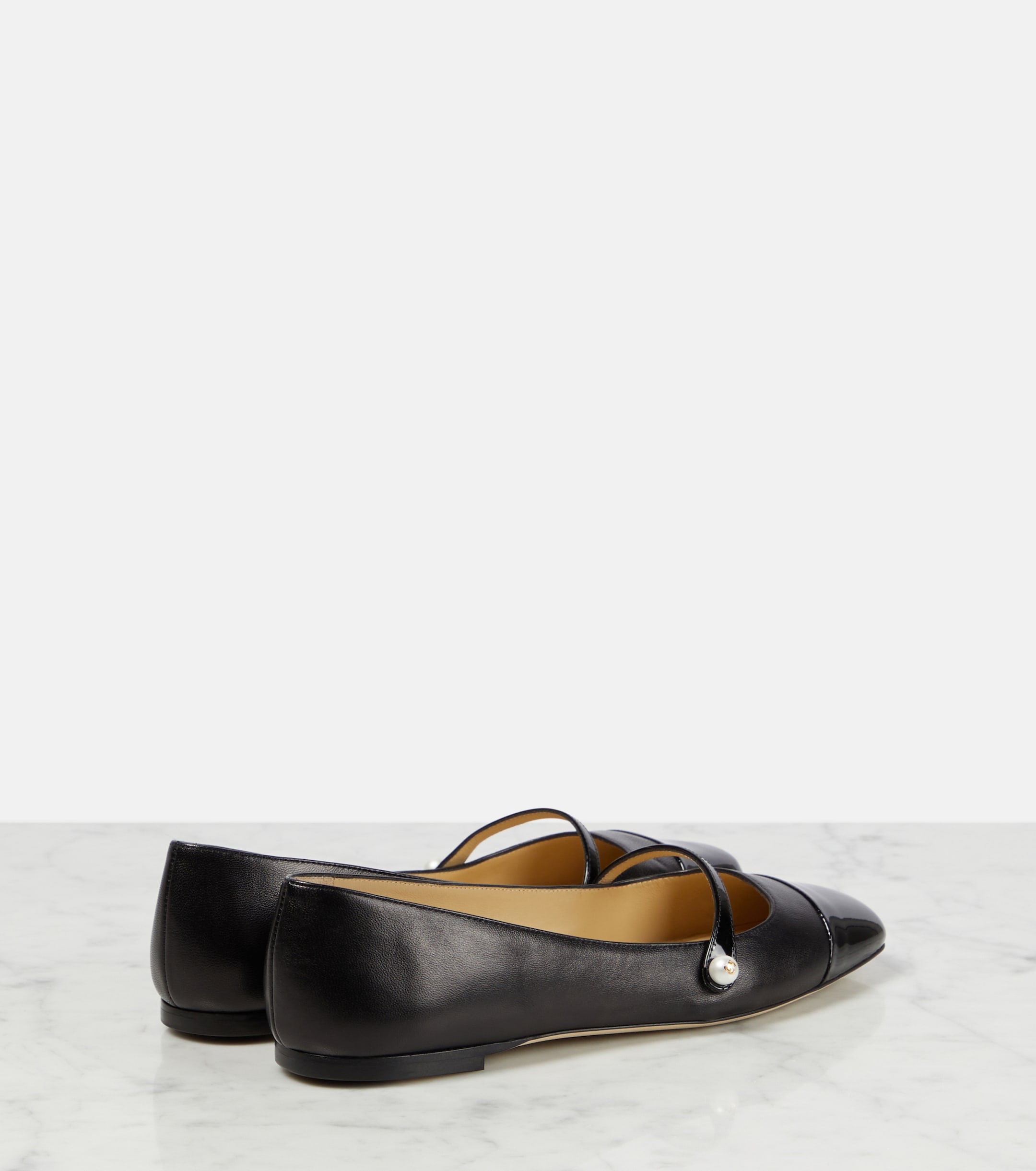 JIMMY CHOO Elisa embellished suede ballet flats thumbnail