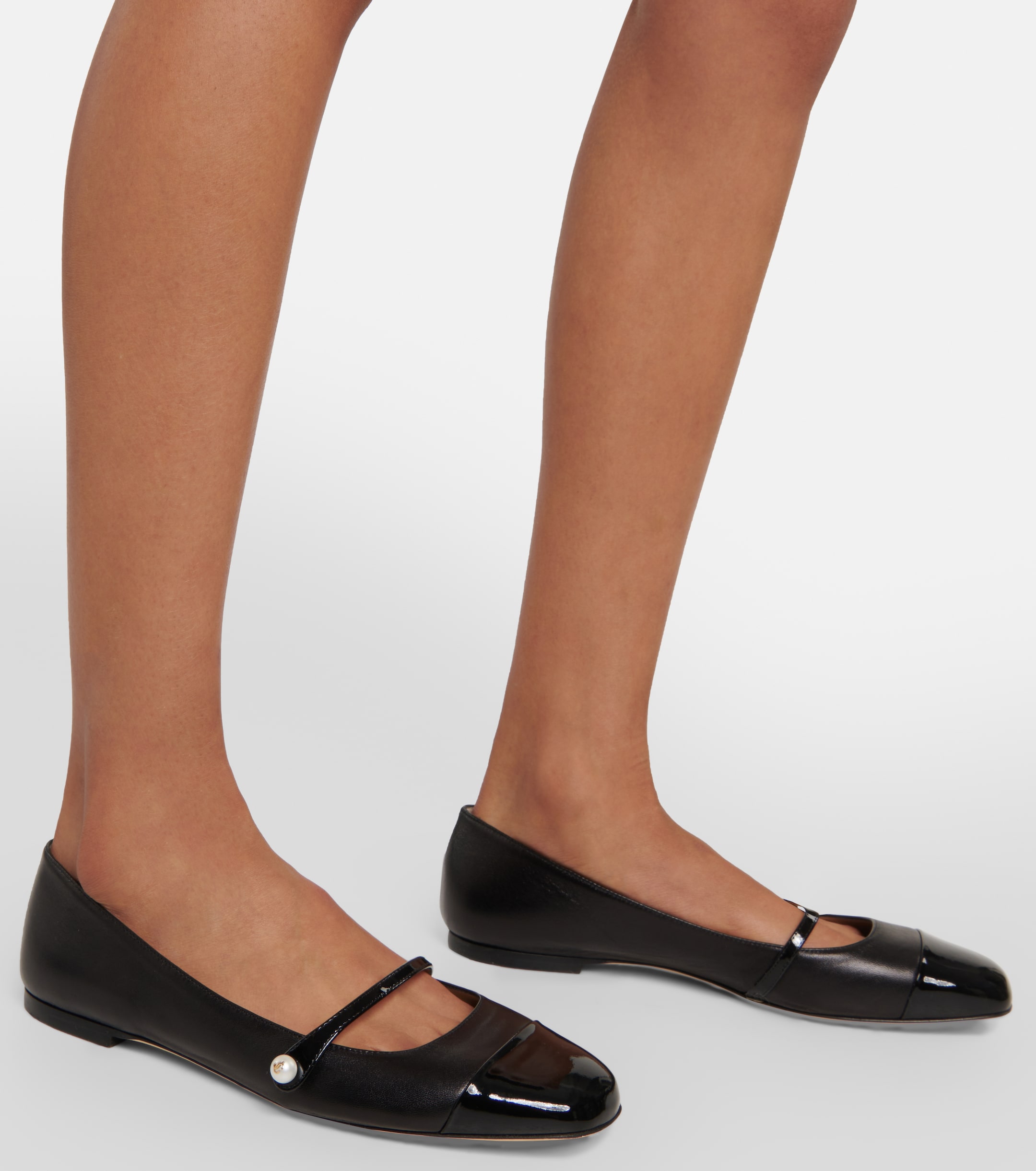 JIMMY CHOO Elisa embellished suede ballet flats thumbnail