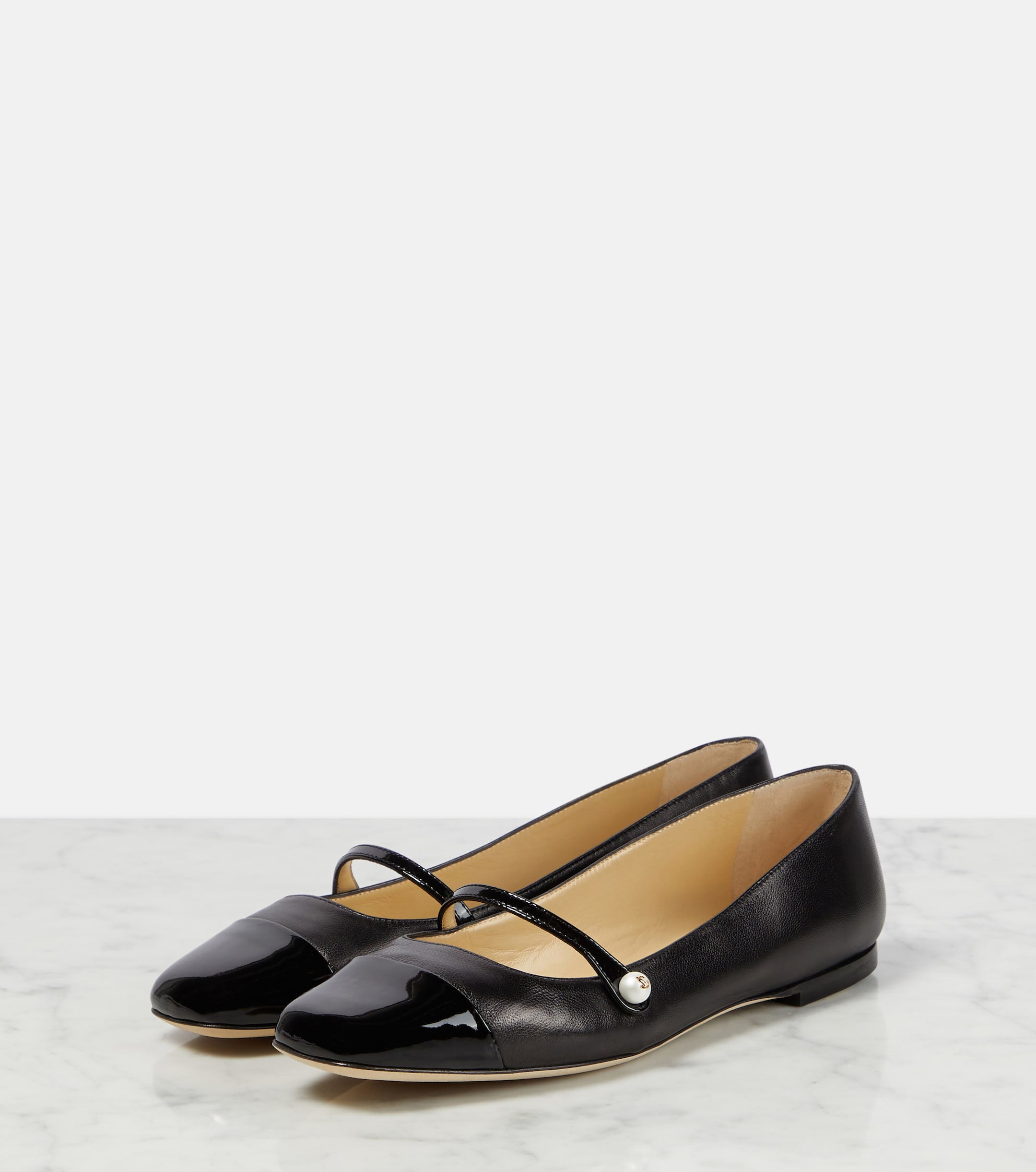 JIMMY CHOO Elisa embellished suede ballet flats thumbnail