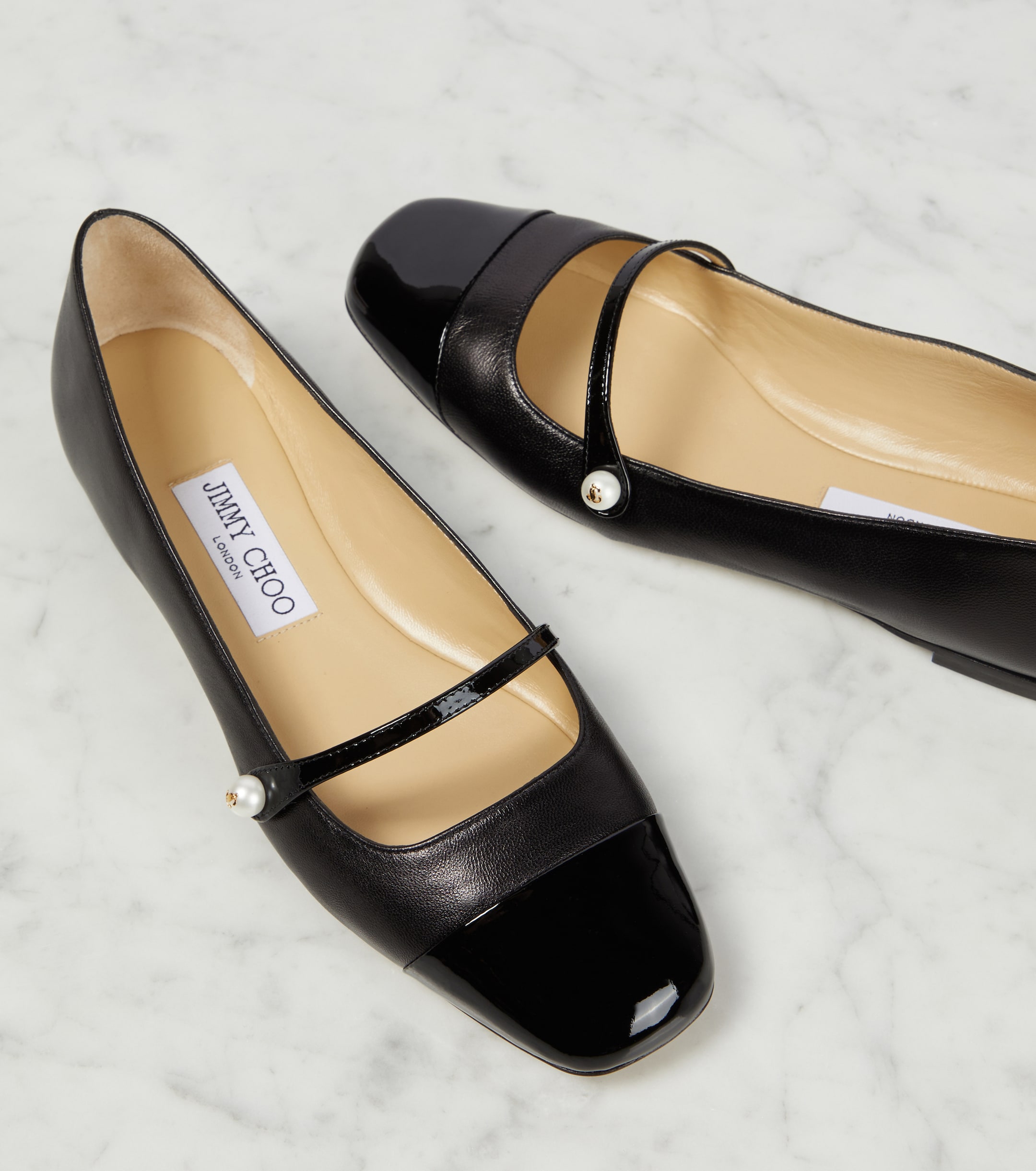 JIMMY CHOO Elisa embellished suede ballet flats thumbnail