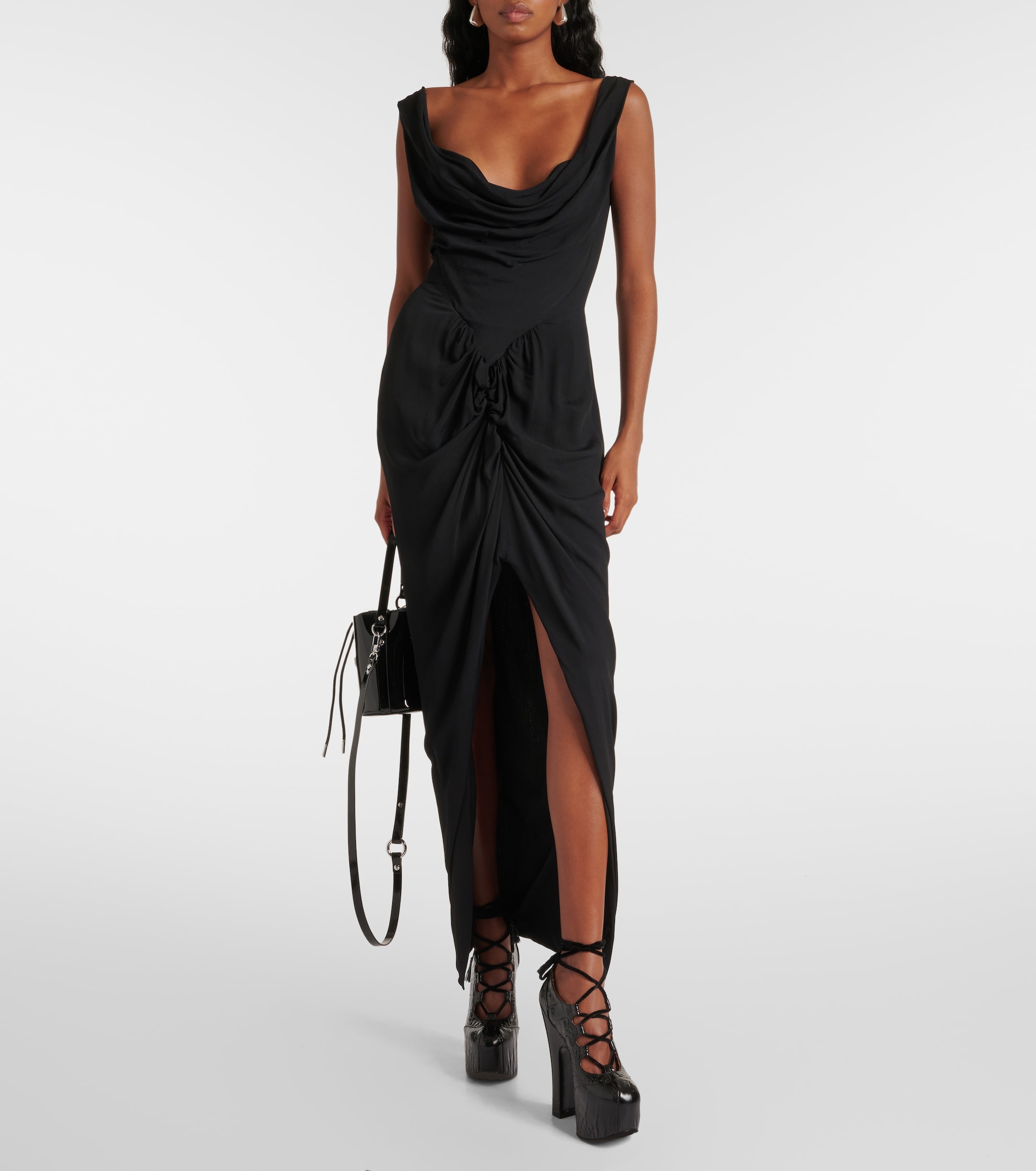 Vivienne Westwood - Panther gathered asymmetric maxi dress | Plush