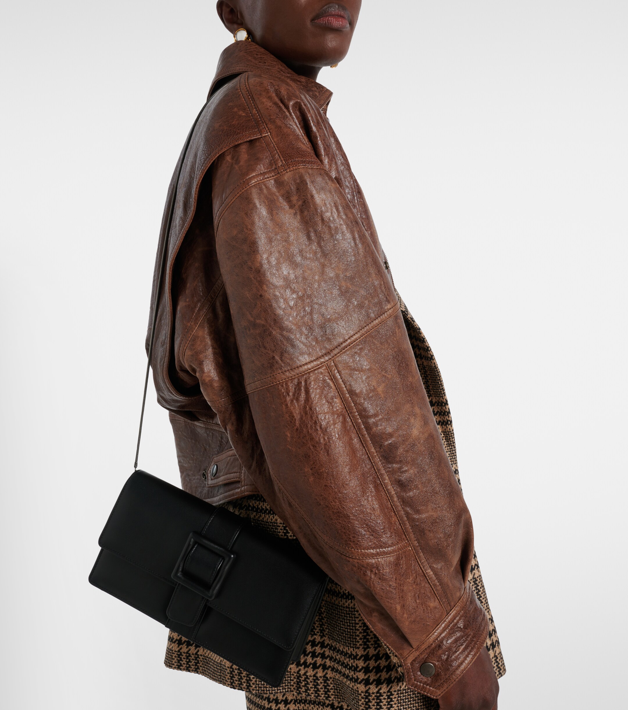 MANOLO BLAHNIK Maygot leather clutch