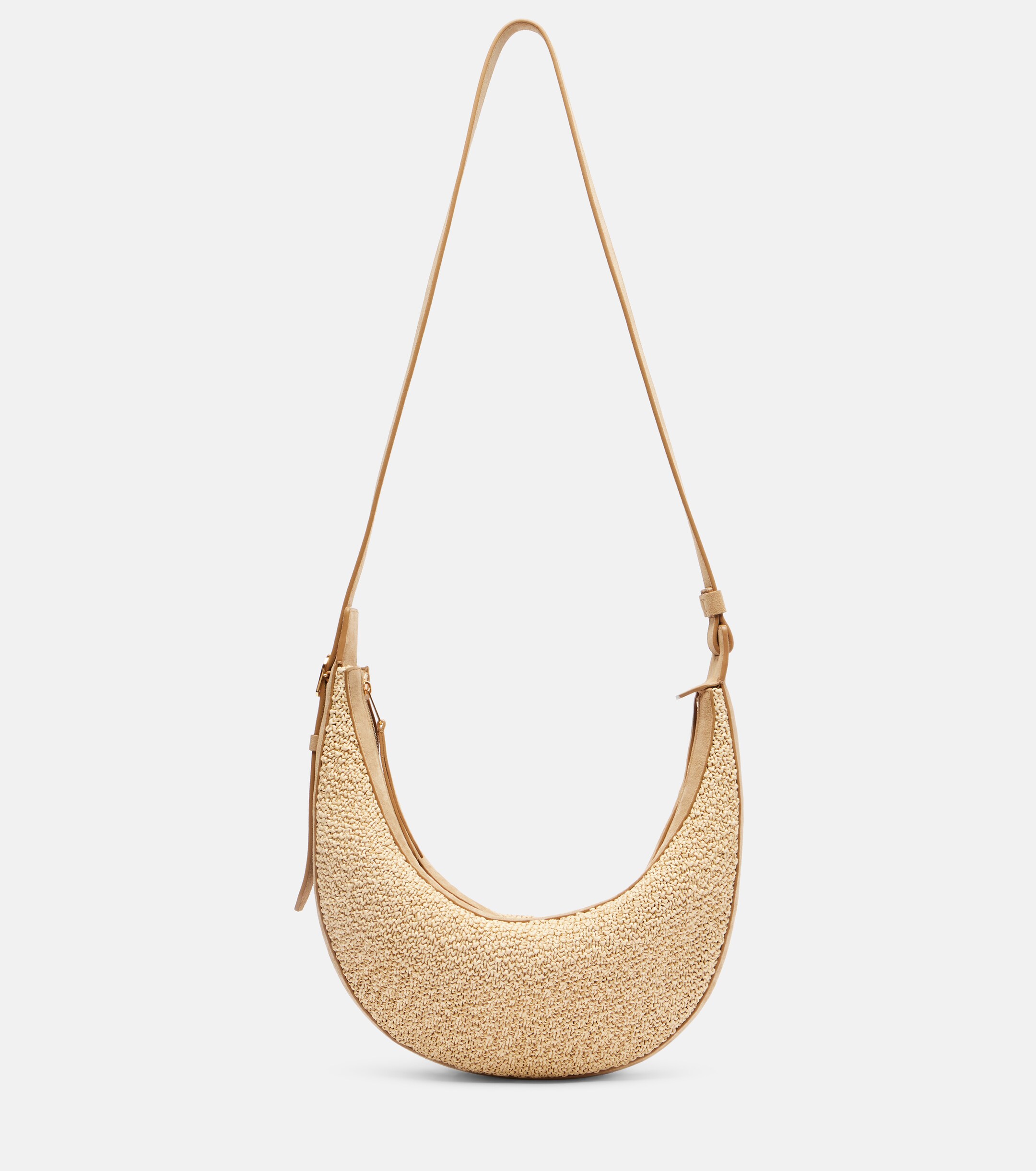 KHAITE Augustina Small raffia and suede crossbody bag