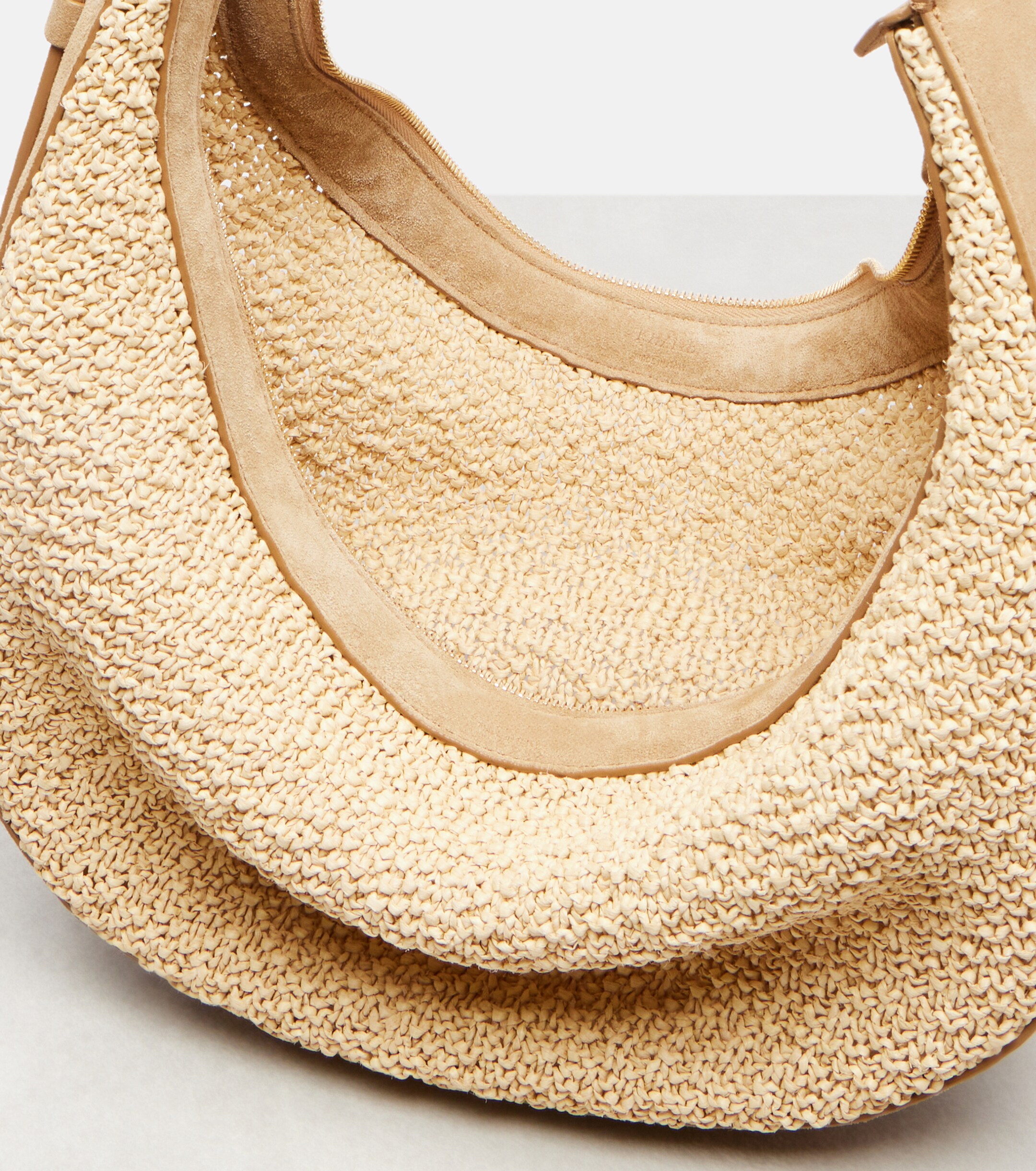 KHAITE Augustina Small raffia and suede crossbody bag