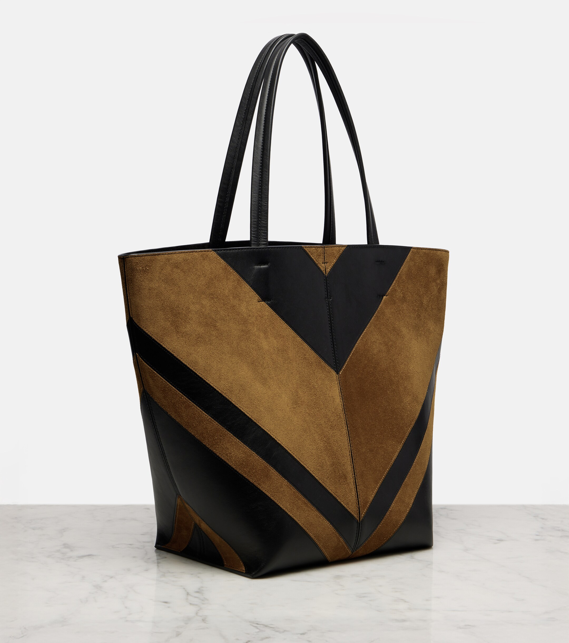 PHOEBE PHILO Pot Cabas suede and leather tote bag thumbnail