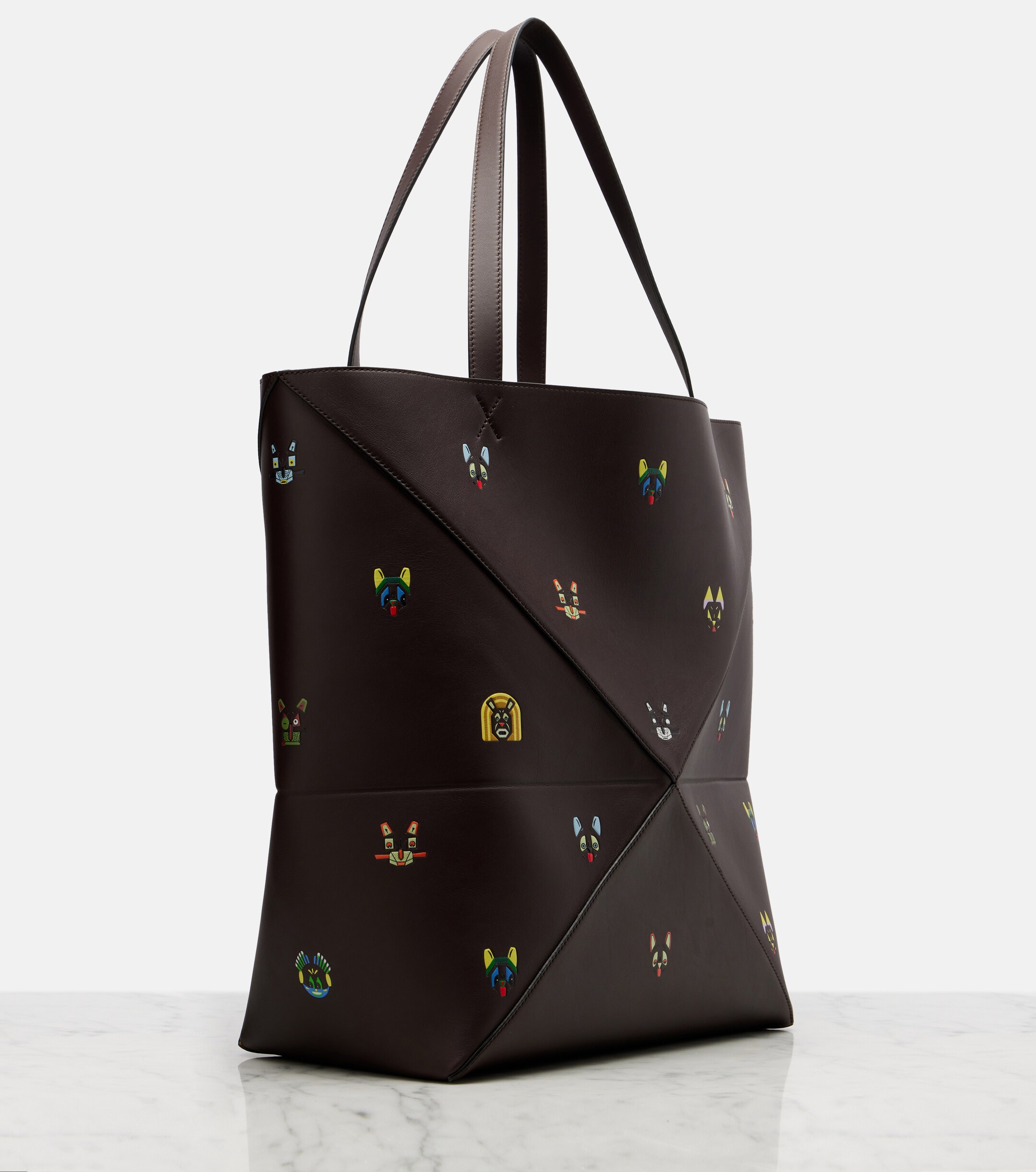 Loewe x Louis Wain Puzzle Fold Cats leather tote bag
