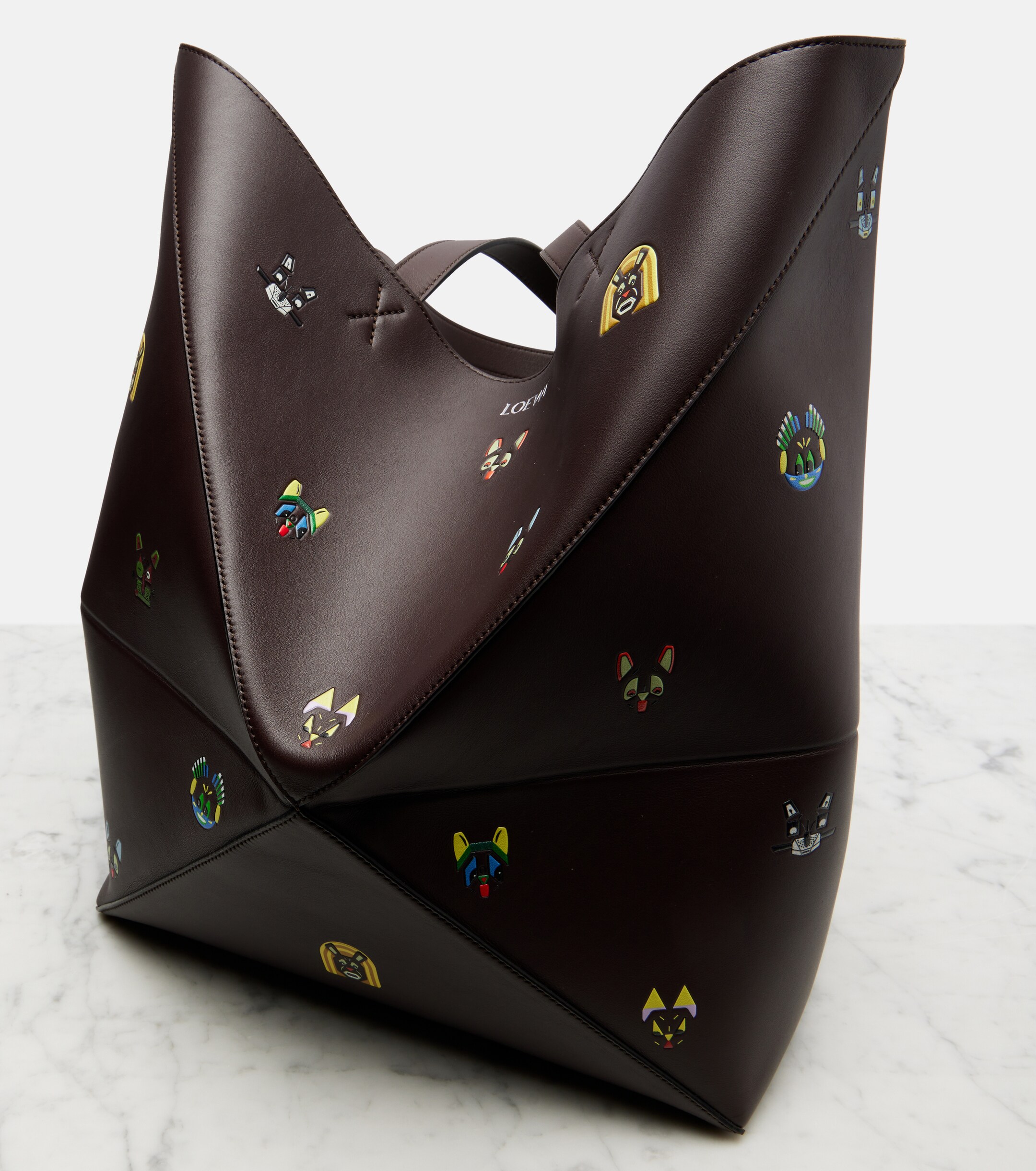 Loewe x Louis Wain Puzzle Fold Cats leather tote bag