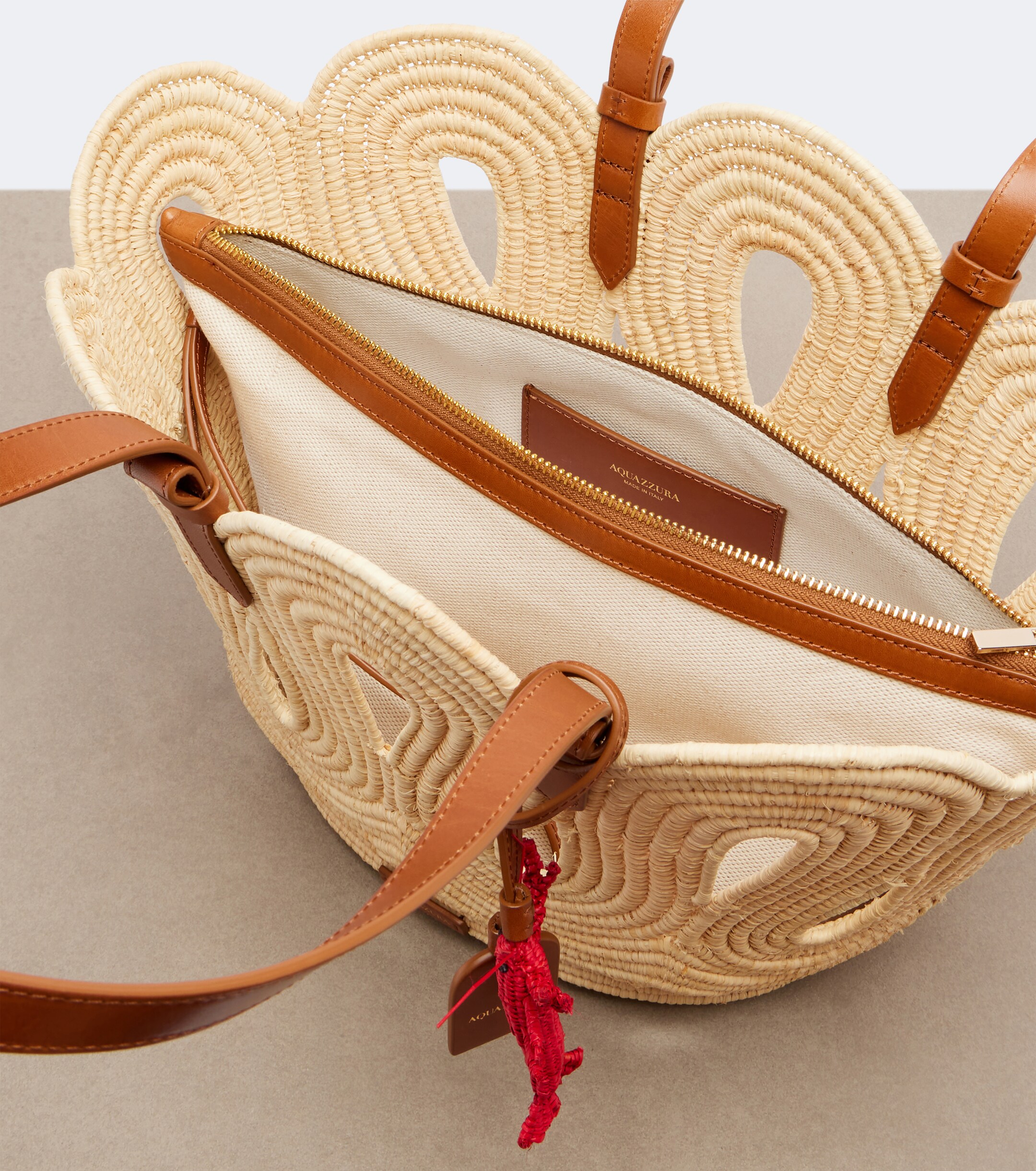 AQUAZZURA Artiste Medium raffia tote bag