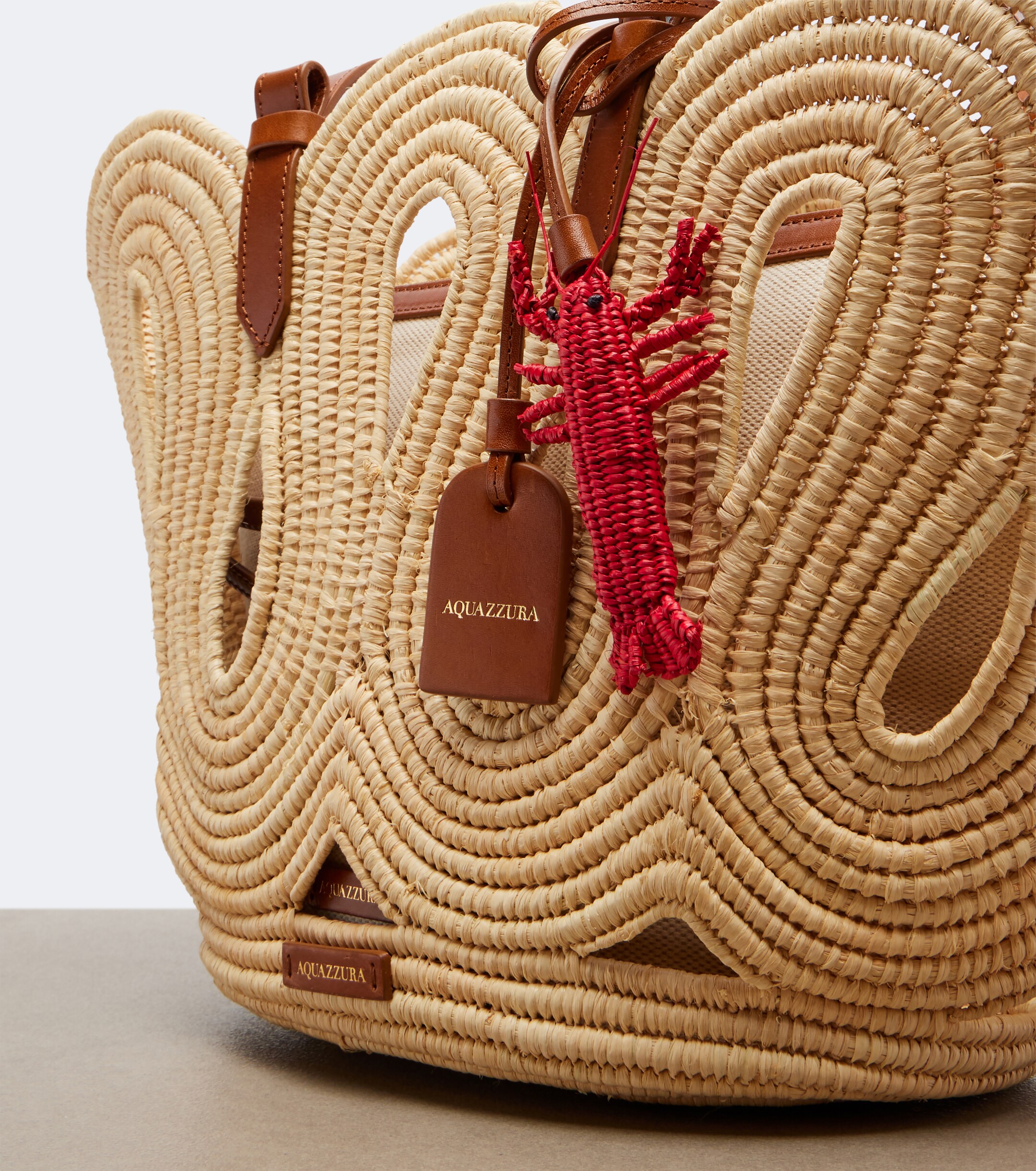 AQUAZZURA Artiste Medium raffia tote bag