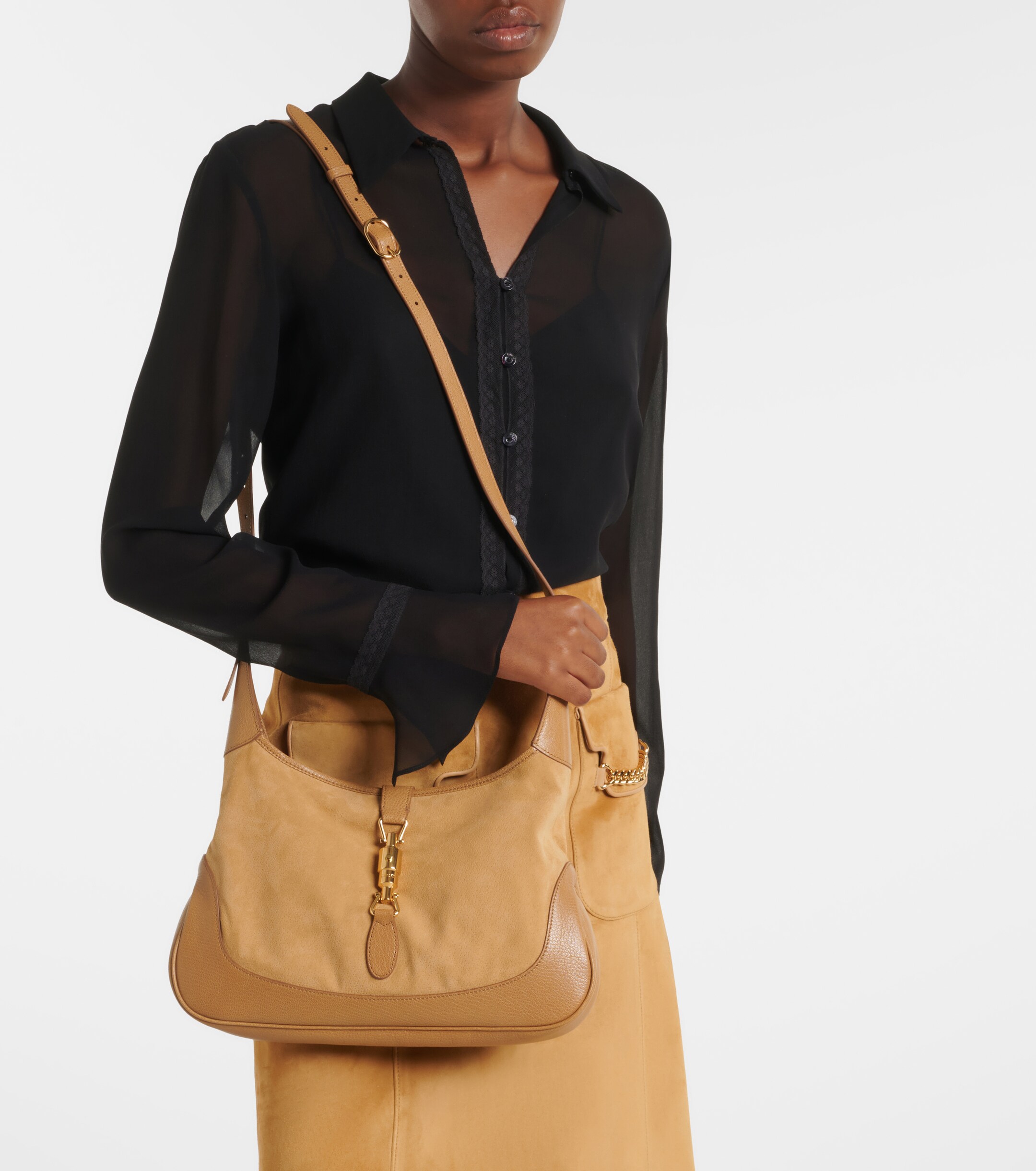 Gucci Gucci Jackie 1961 Medium suede shoulder bag