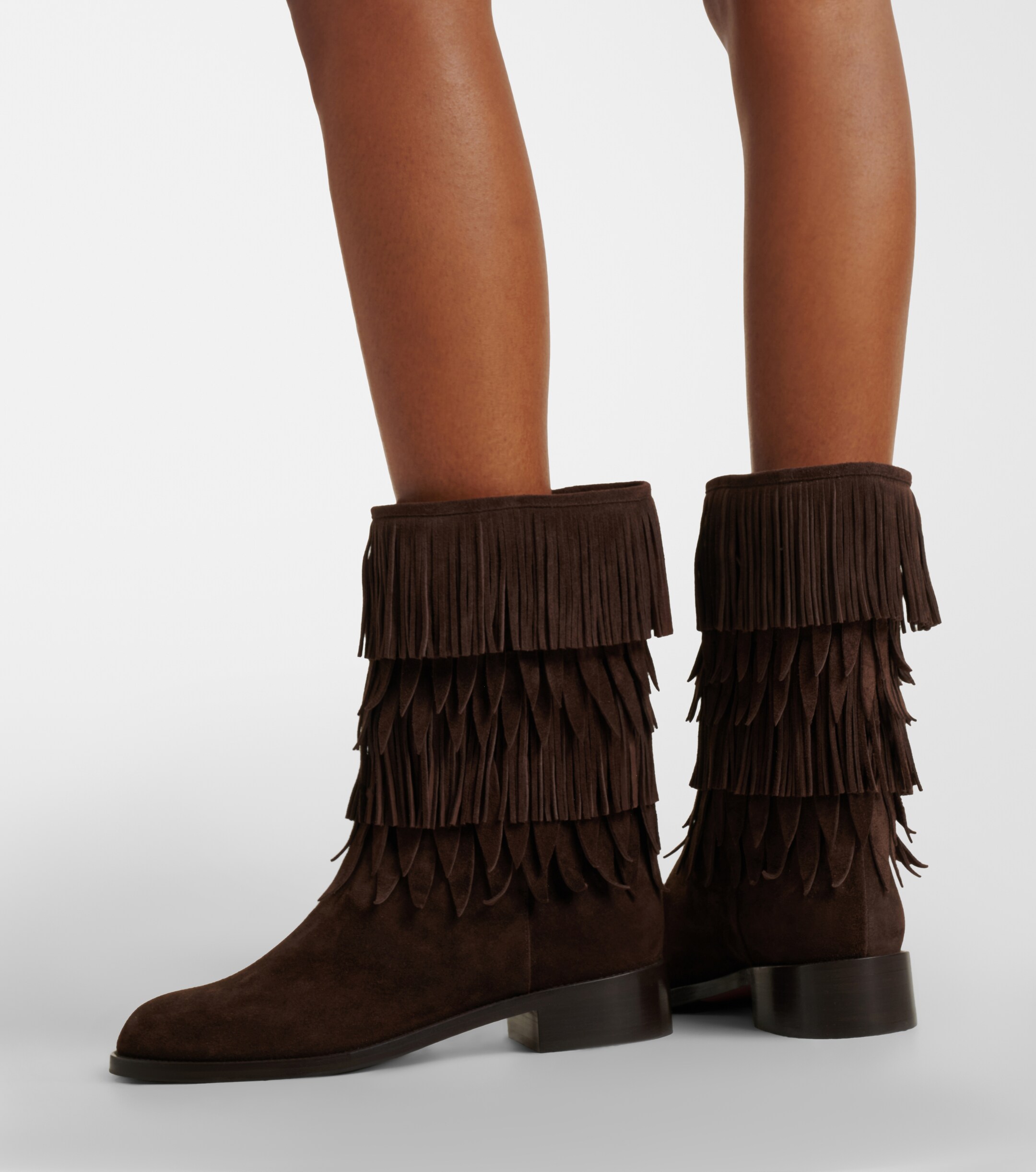 AQUAZZURA Aquazzura Maverick fringed suede mid-calf boots