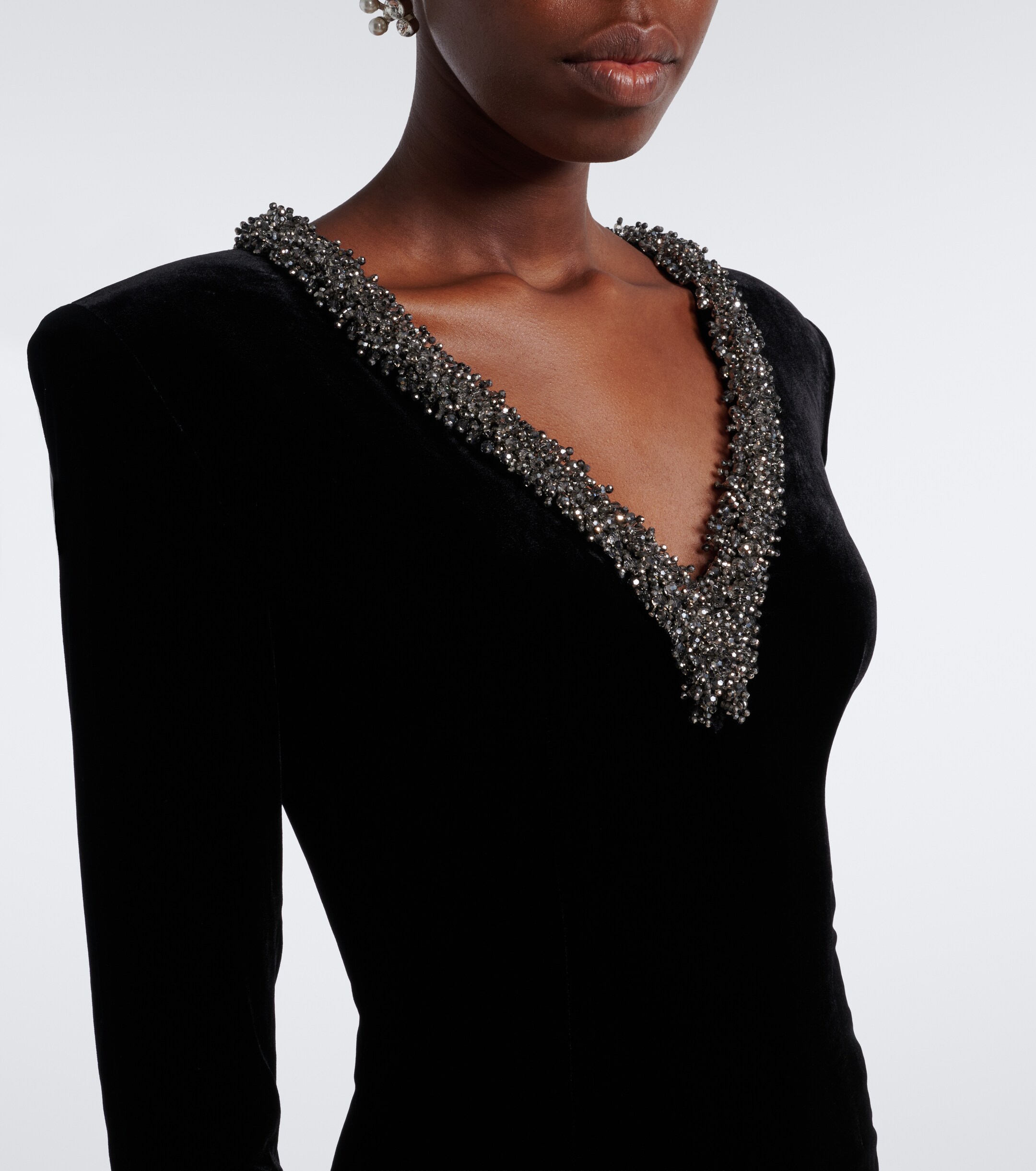 Roland Mouret Roland Mouret Embellished velvet minidress