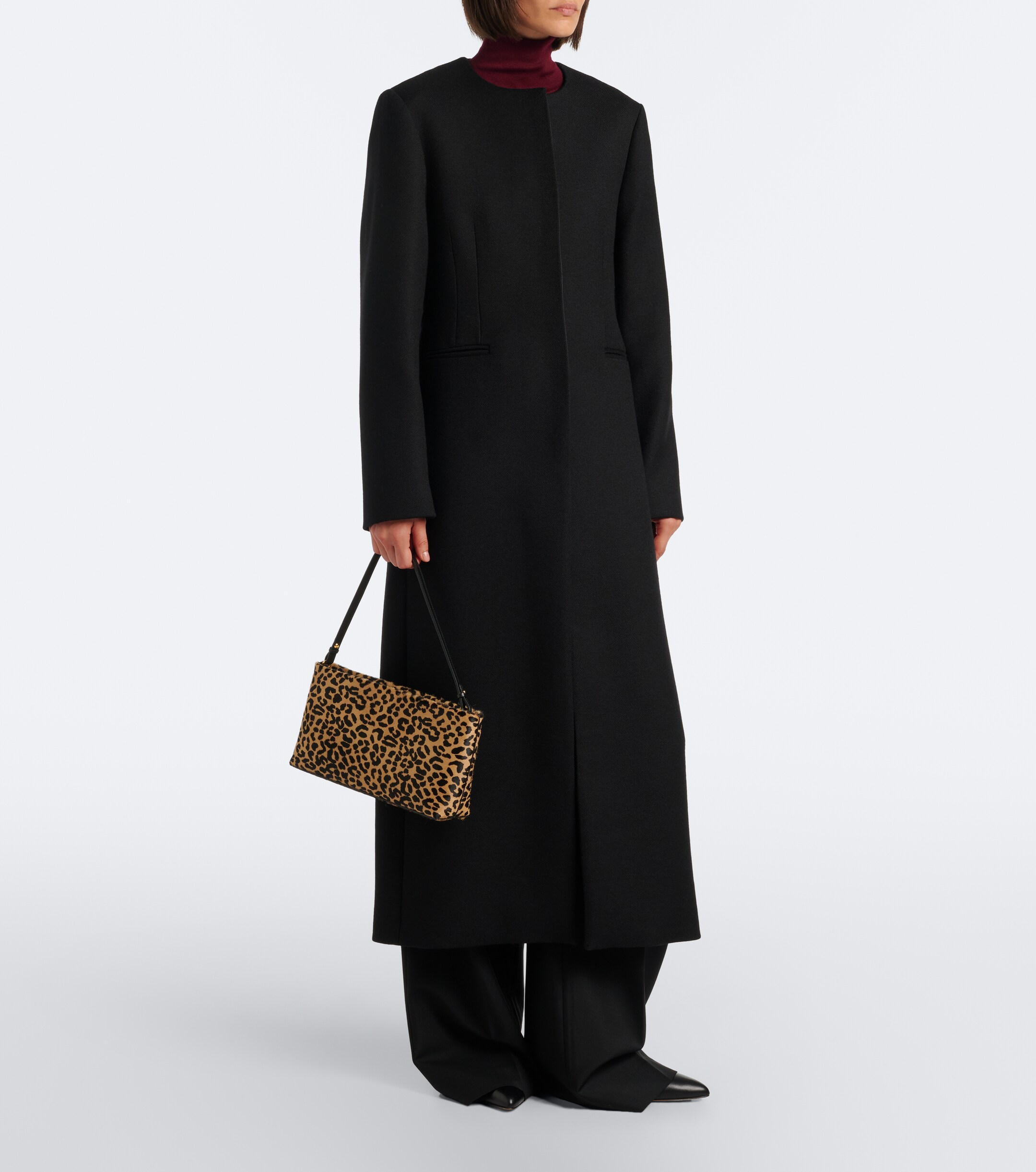 AMANU Amanu Mali leopard-print calf hair clutch