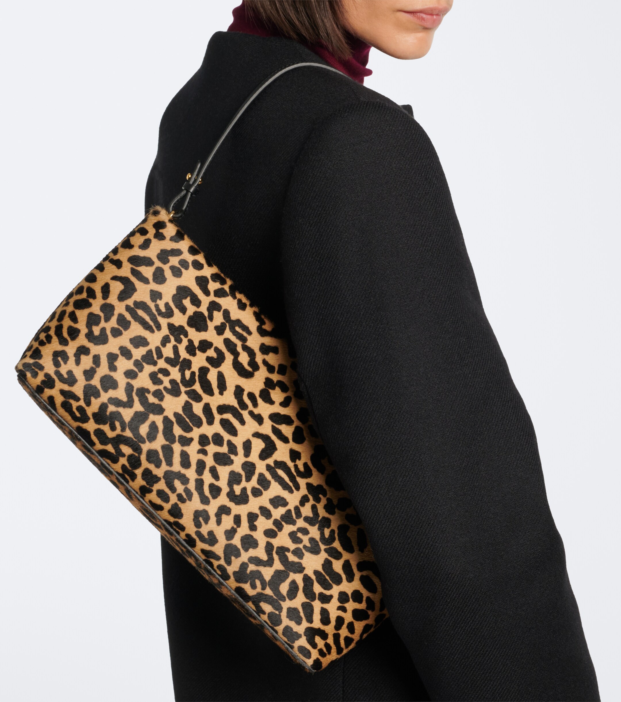 AMANU Amanu Mali leopard-print calf hair clutch