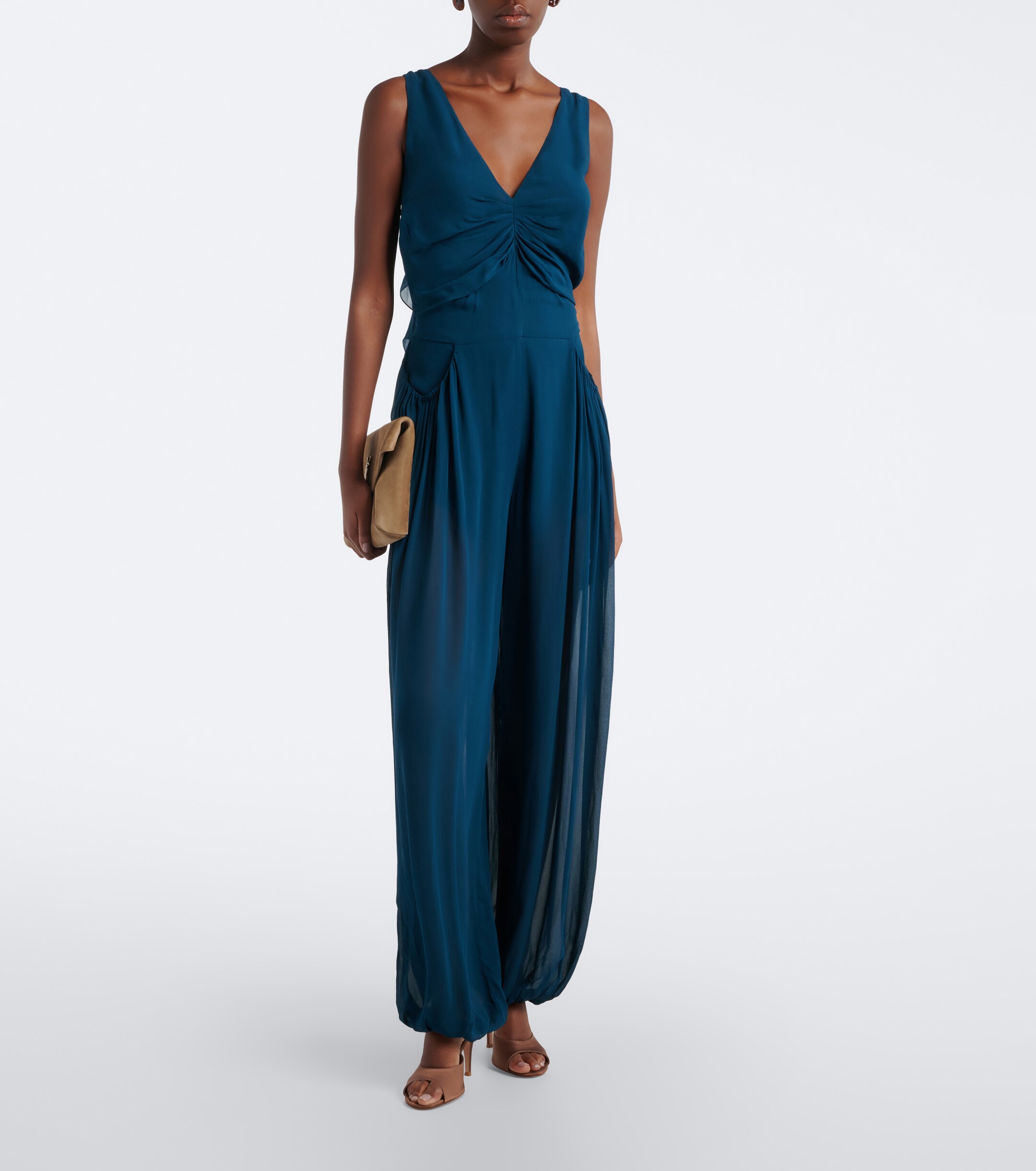 Jacques Wei Jacques Wei Pleated chiffon jumpsuit