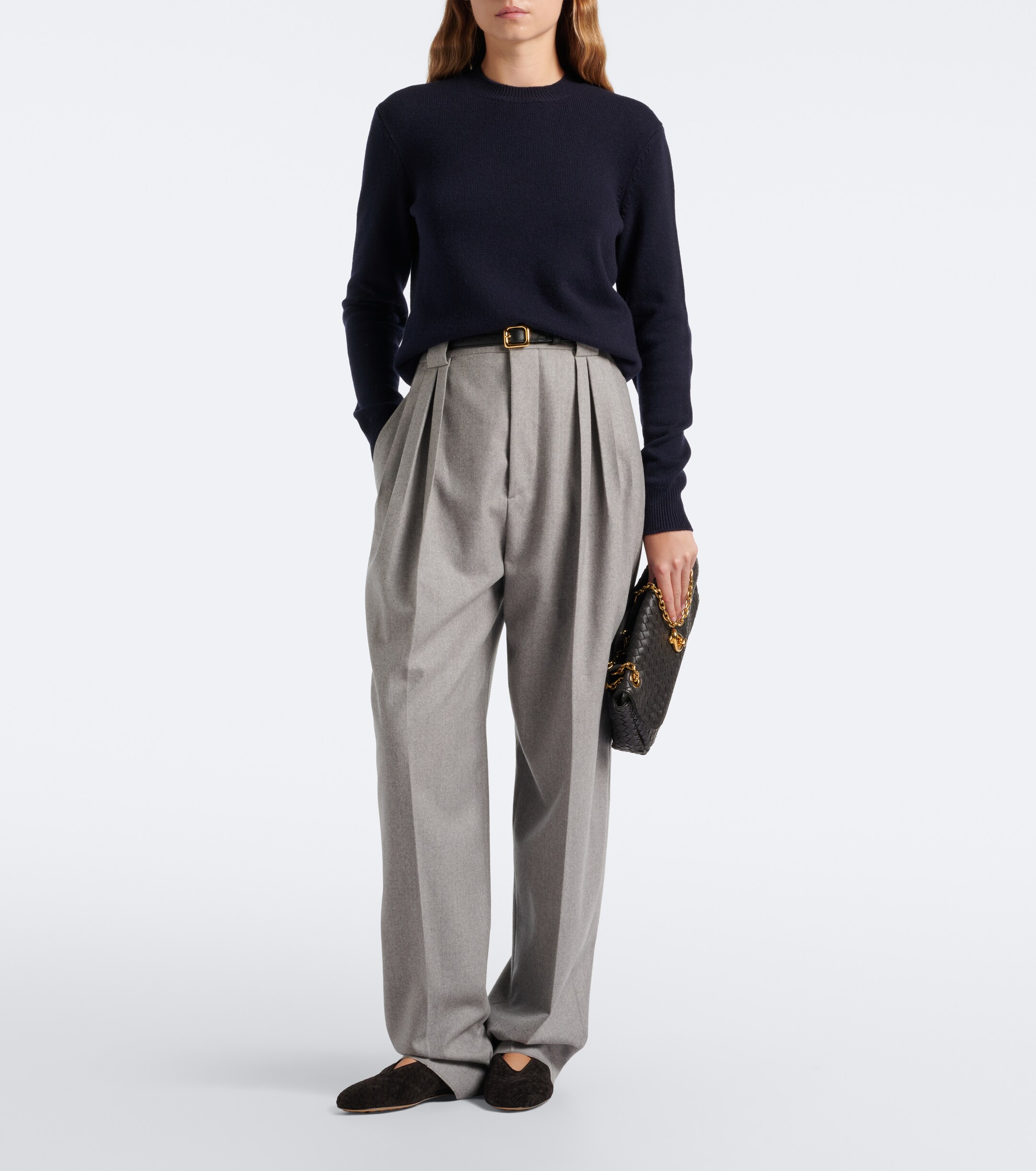 Bottega Veneta Bottega Veneta Intrecciato suede ballet flats
