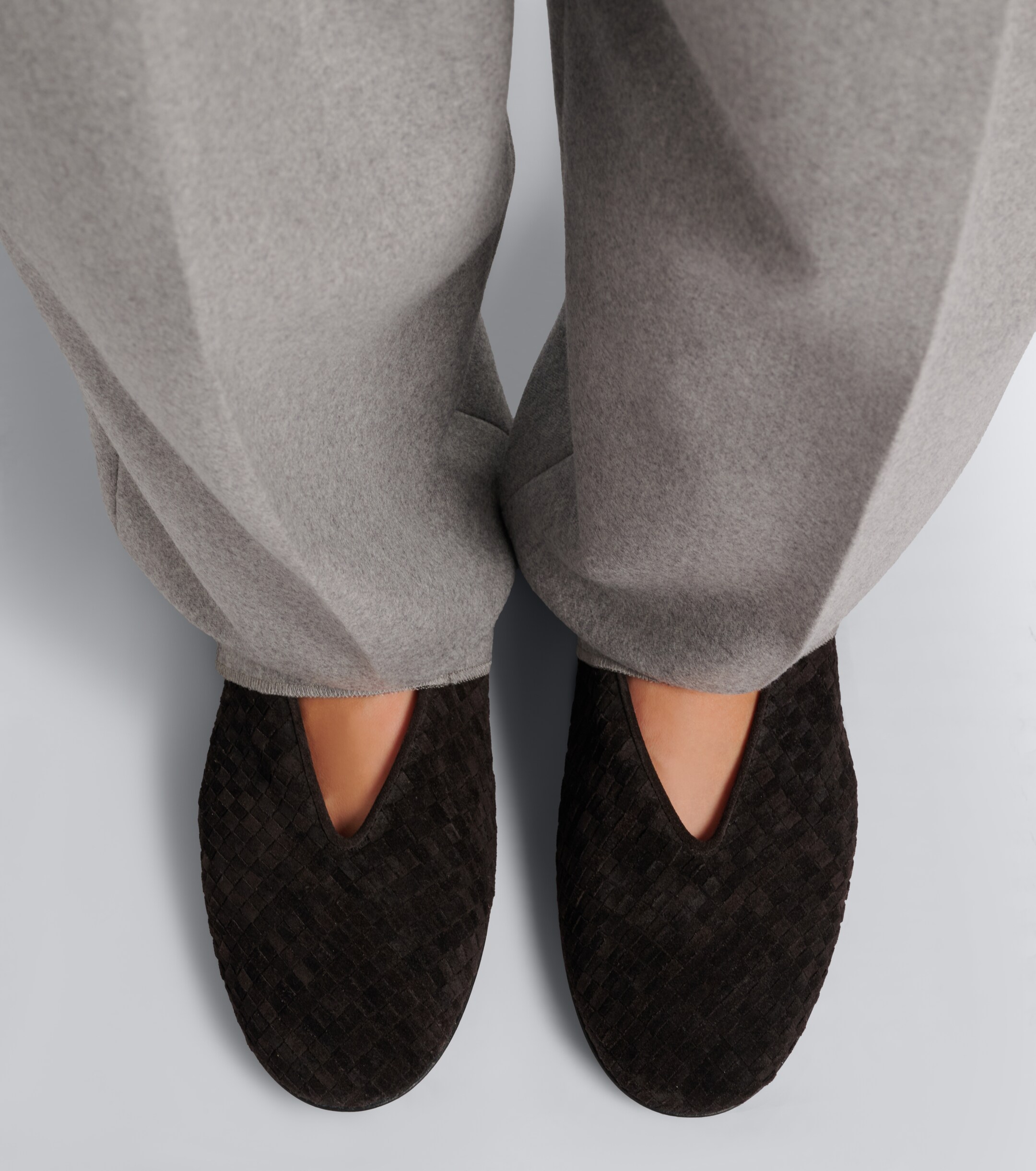 Bottega Veneta Bottega Veneta Intrecciato suede ballet flats