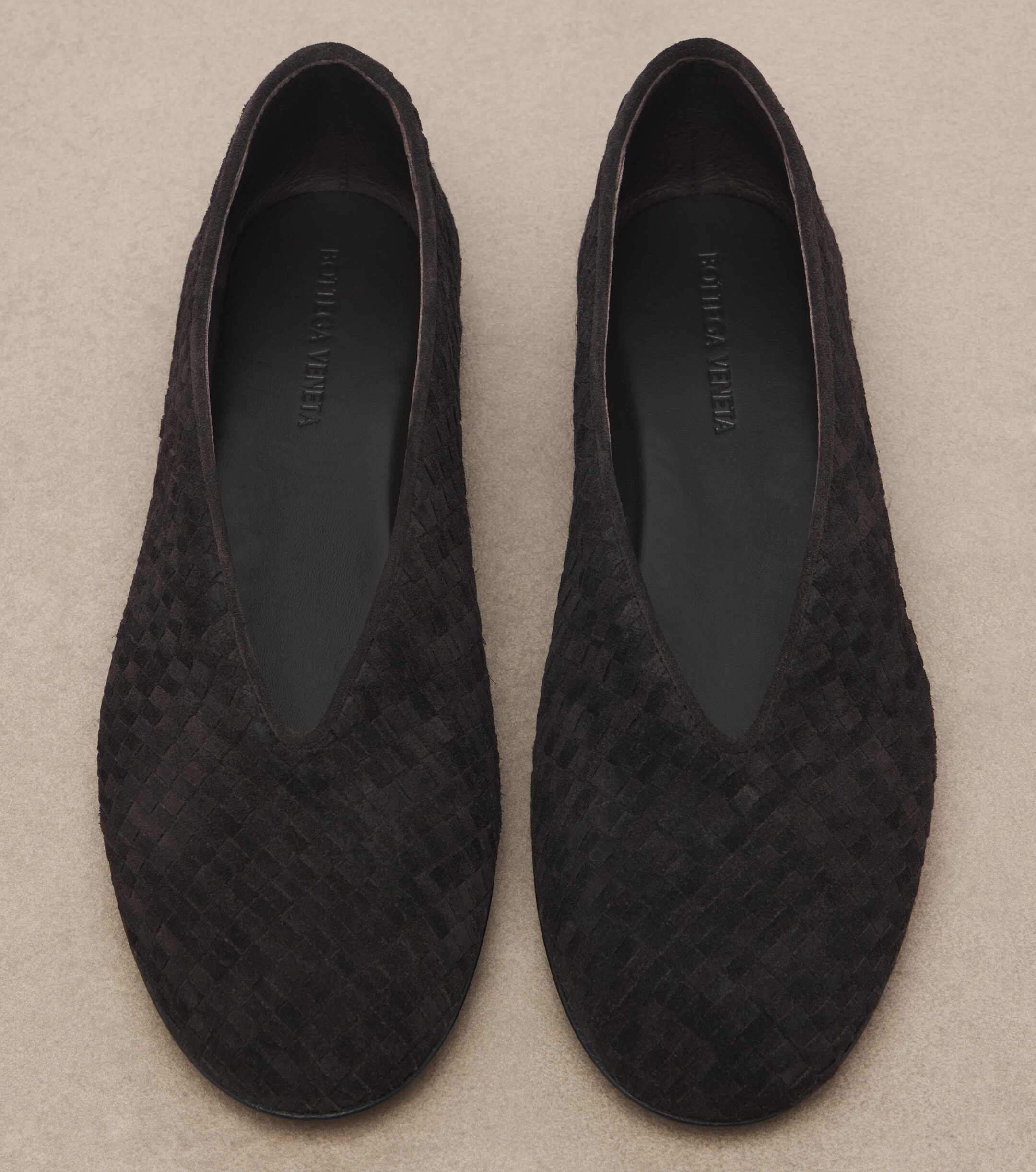 Bottega Veneta Bottega Veneta Intrecciato suede ballet flats