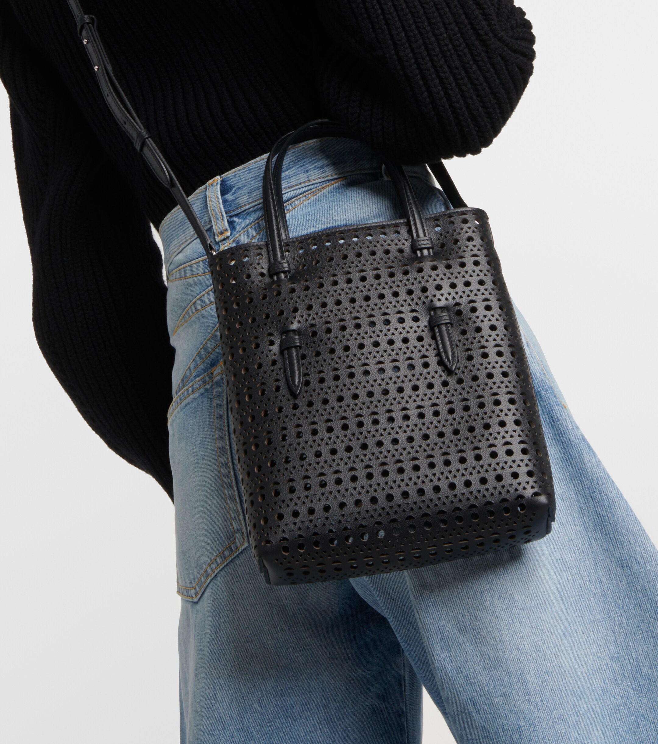 Alaïa Mina Ns Vienne Wave leather tote bag