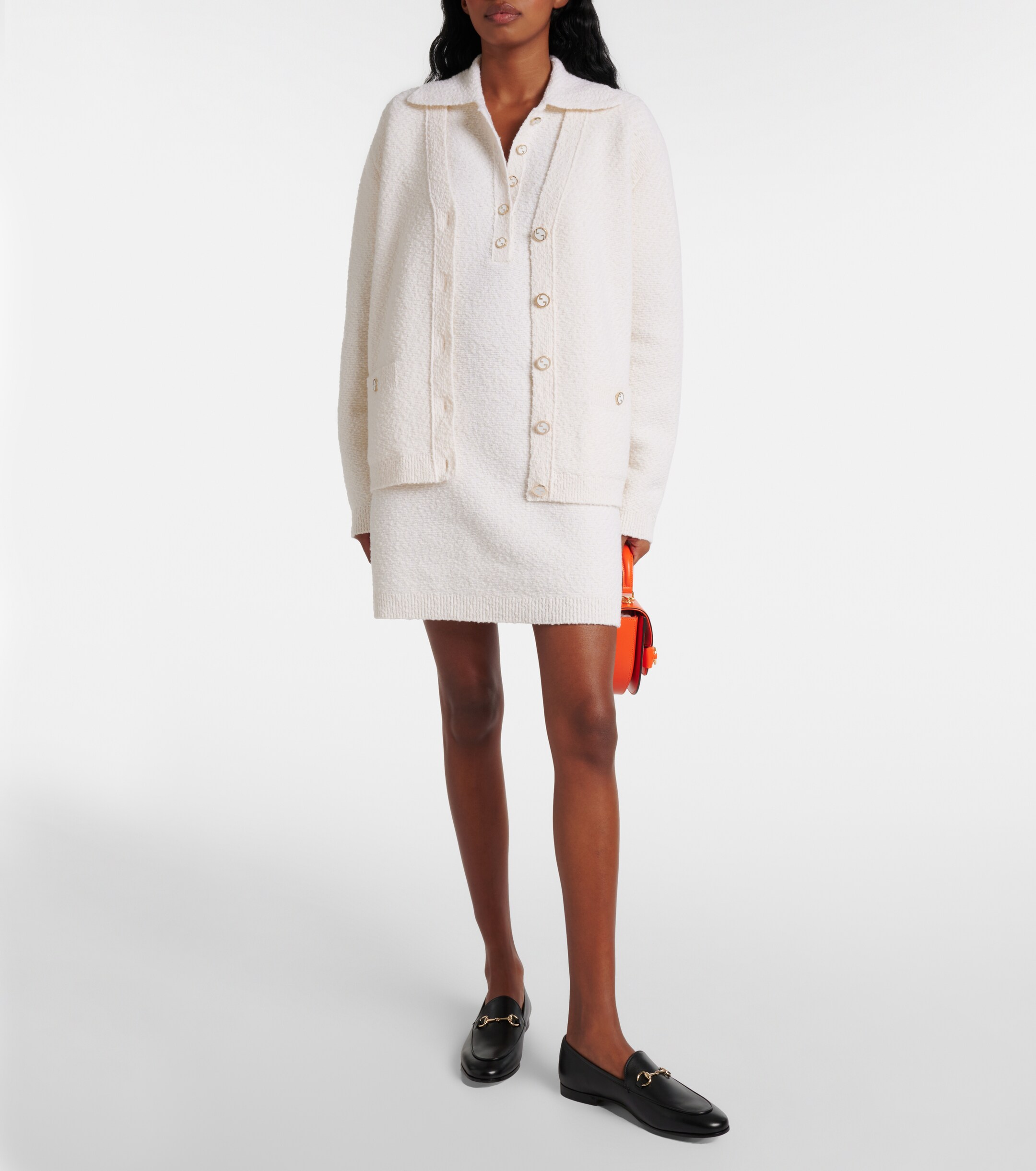 Gucci Wool-blend bouclé polo dress