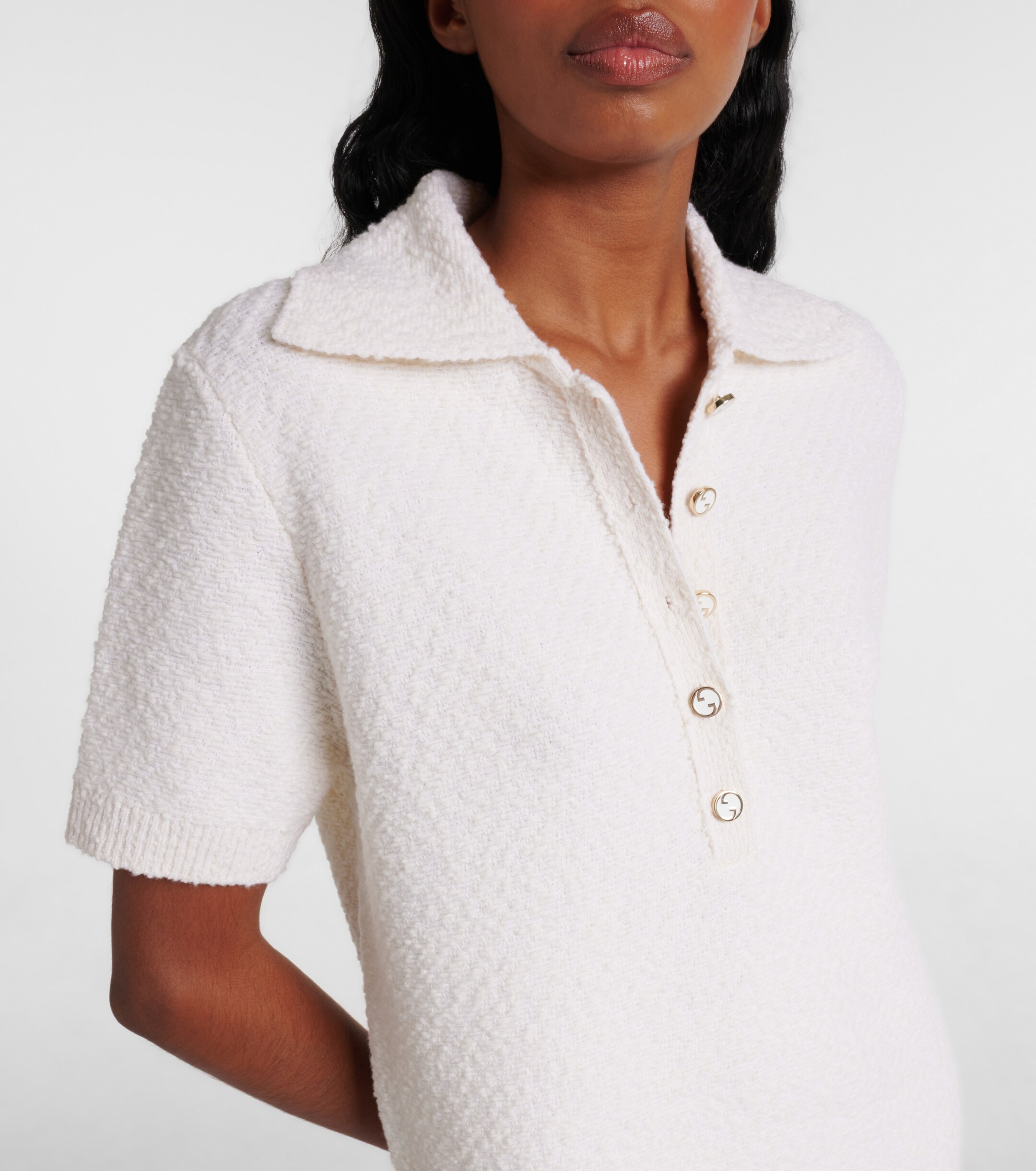 Gucci Wool-blend bouclé polo dress thumbnail