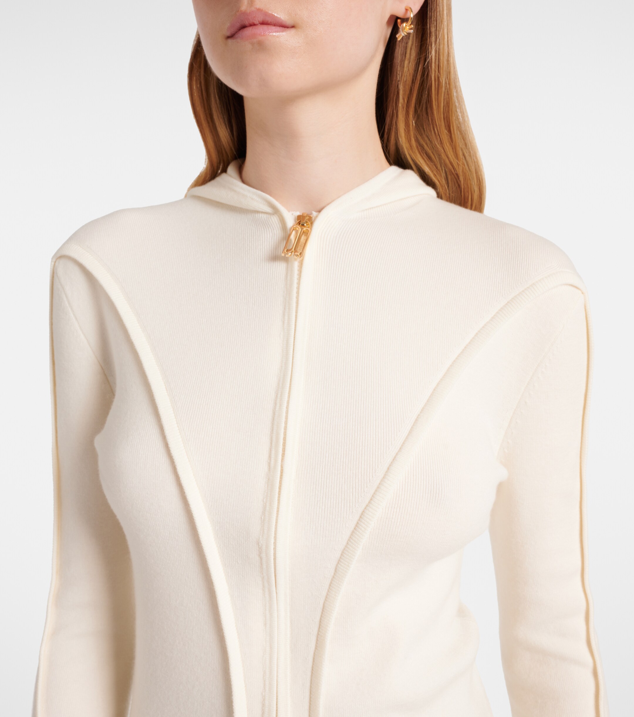 Victoria Beckham - Wool-blend jersey zip-up hoodie | Plush